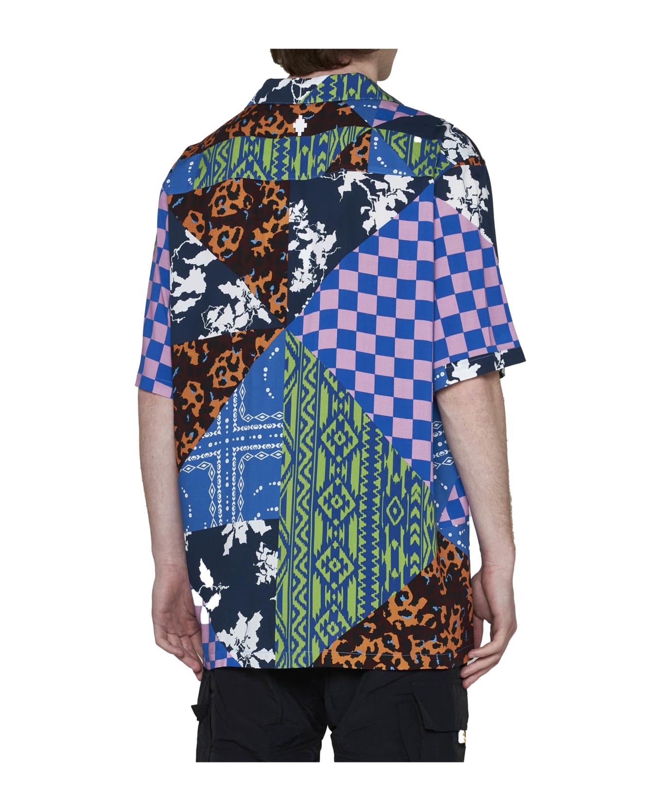 Marcelo Burlon Patchwork Print Shirt - Blue multicolor