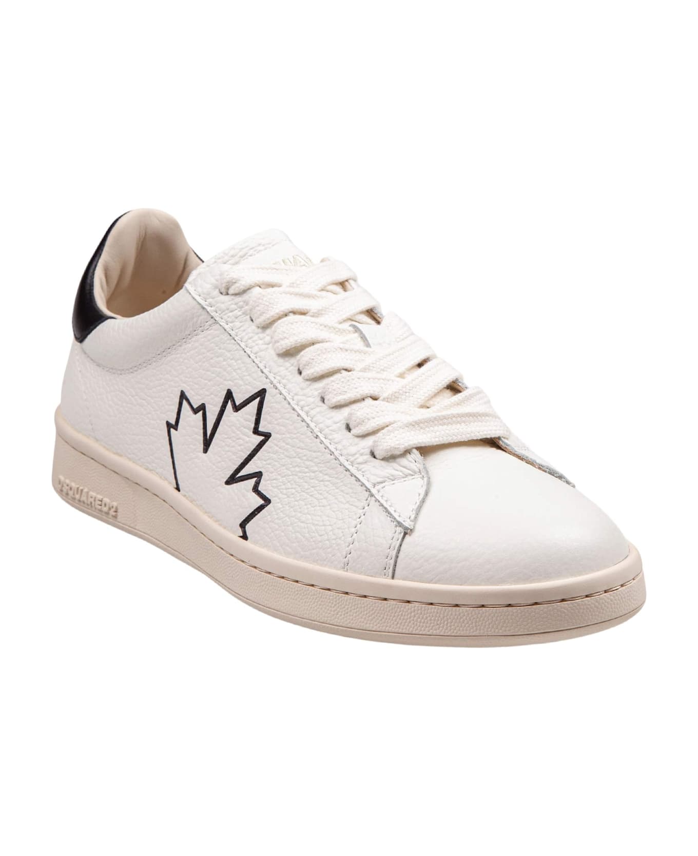 Dsquared2 Boxer Sneakers In Leather Color Black And White - white/black スニーカー