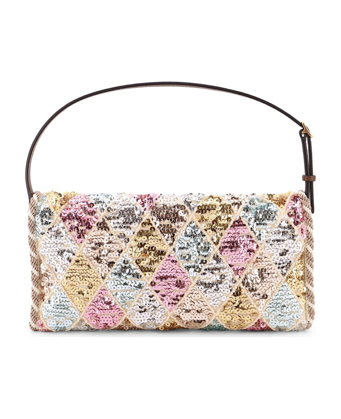 Valentino Garavani Devain Small Shoulder Bag - MULTICOLOR/TABAC BROWN/LINO-BU