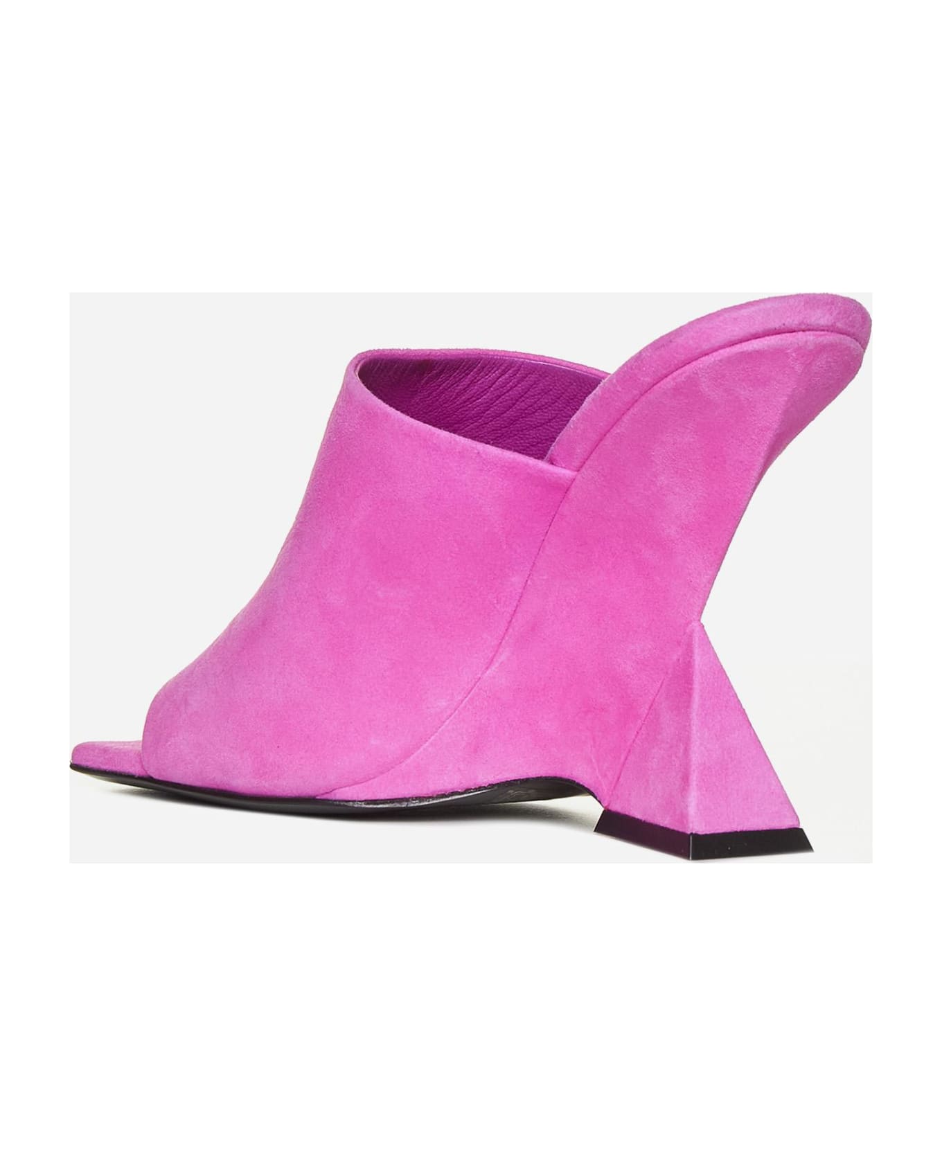 The Attico Cheope Suede Mules - Fluo pink