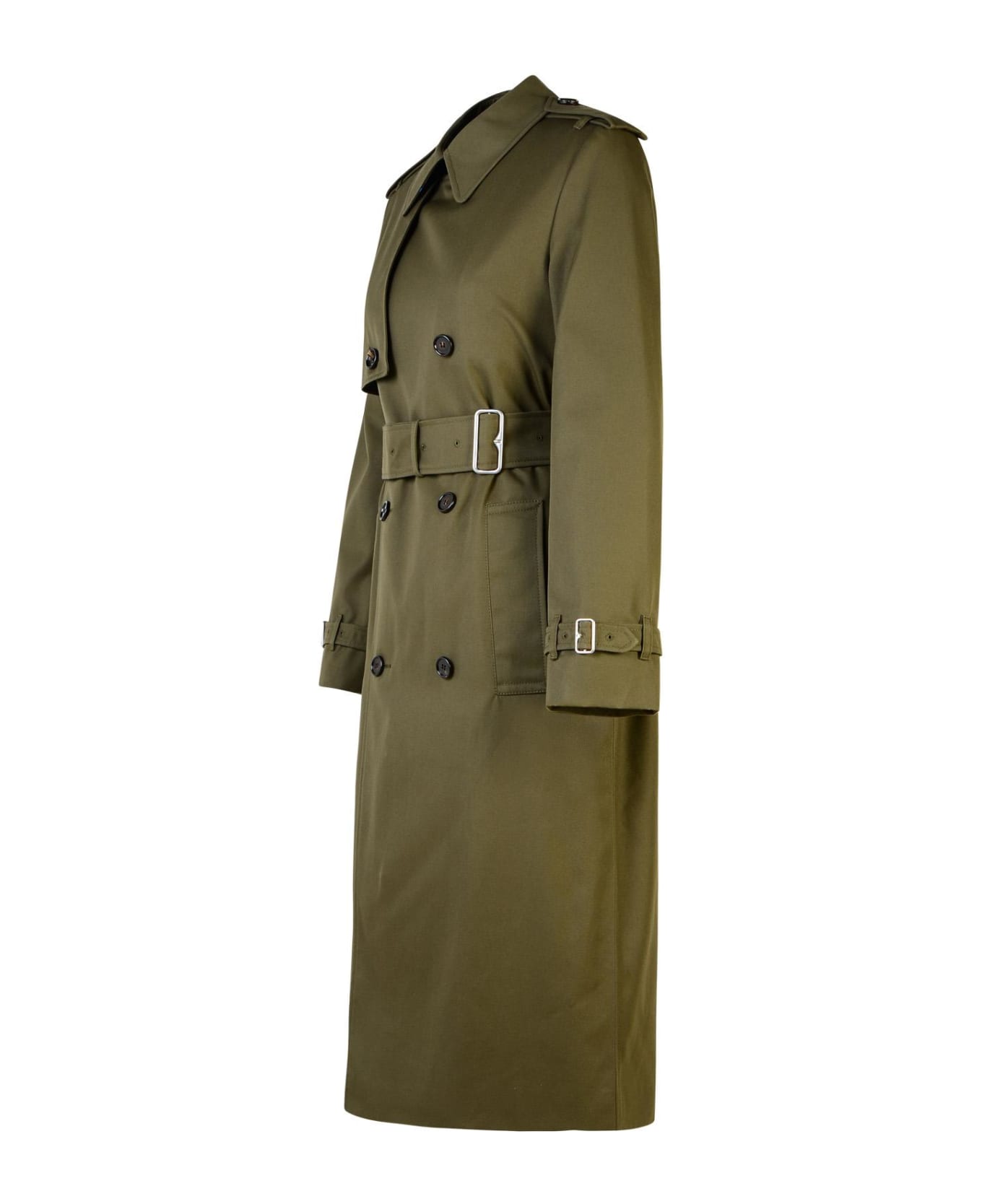 Burberry Green Cotton Blend Trench Coat - Green