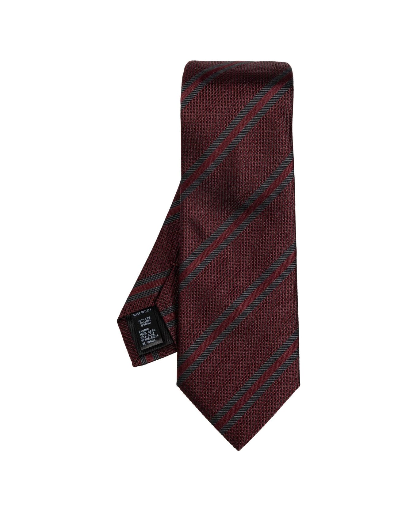 Dolce & Gabbana Stripe Printed Tie - Bordeaux