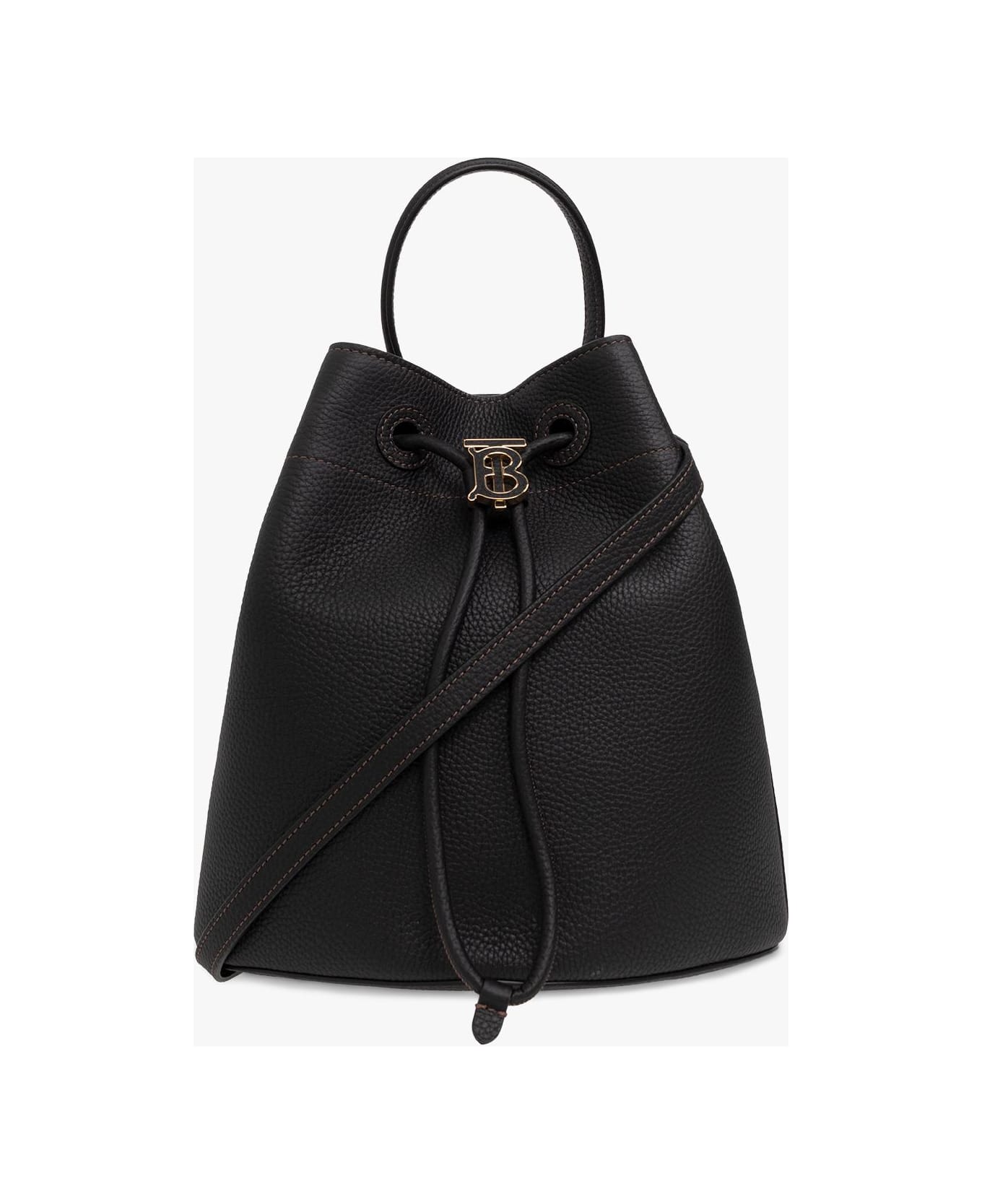 Burberry Leather Bucket Bag - BLACK