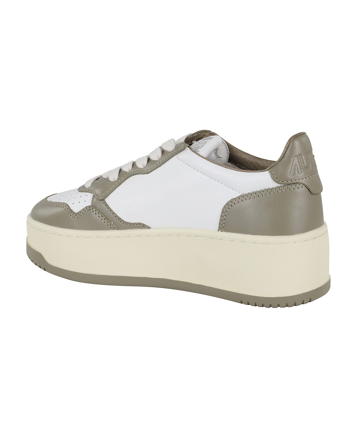 Autry Medalist Platform Sneakers In Leather - White Military