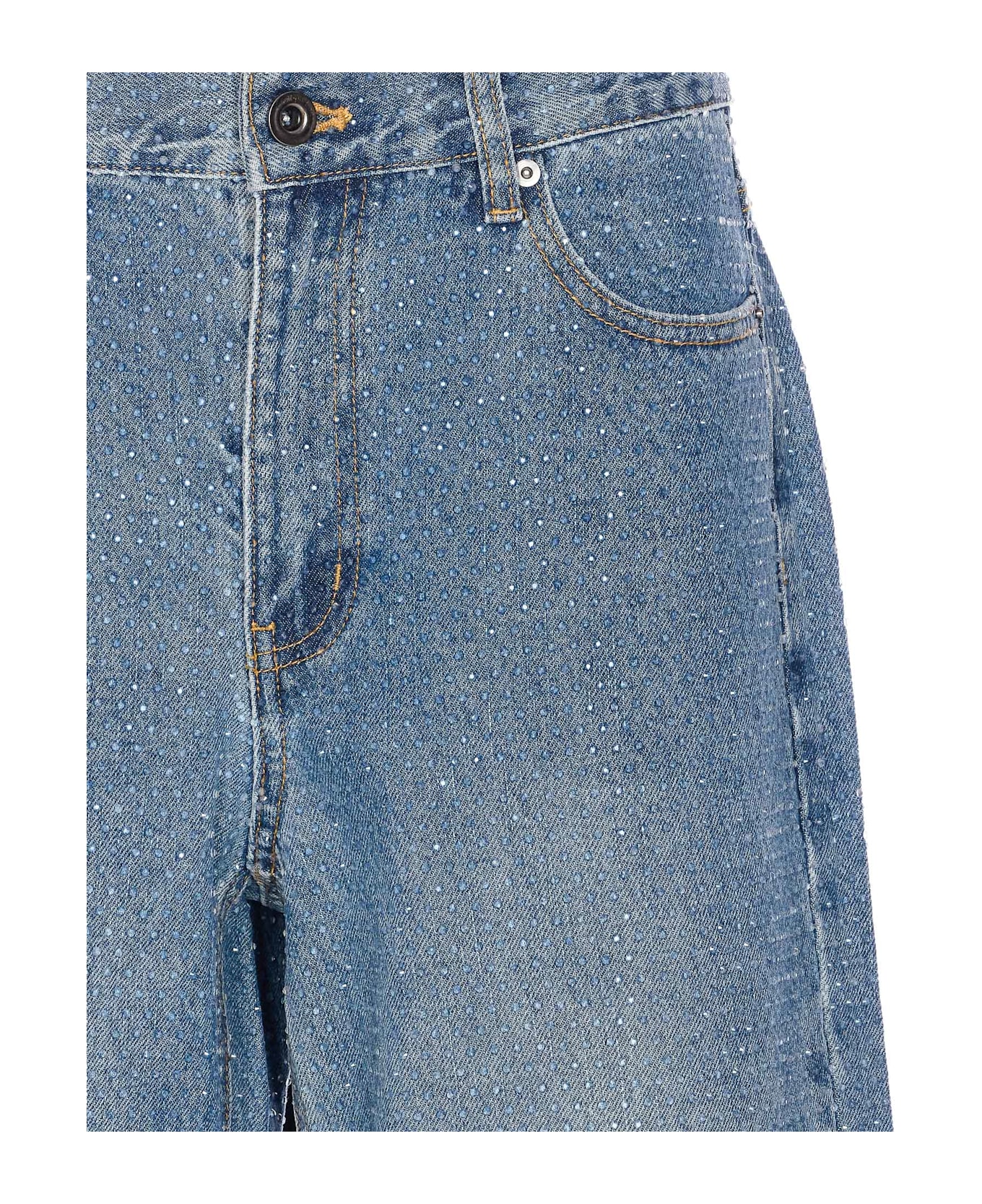 self-portrait Rhinestone Jeans - Blue