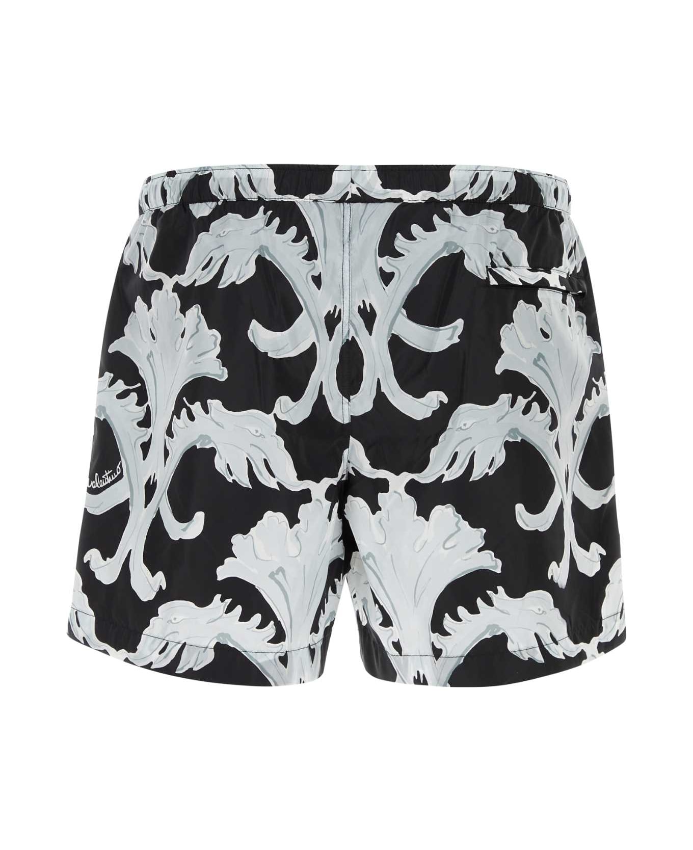 Valentino Garavani Metamorphos Wall-print Swim Shorts - STWALLNEROPERLA