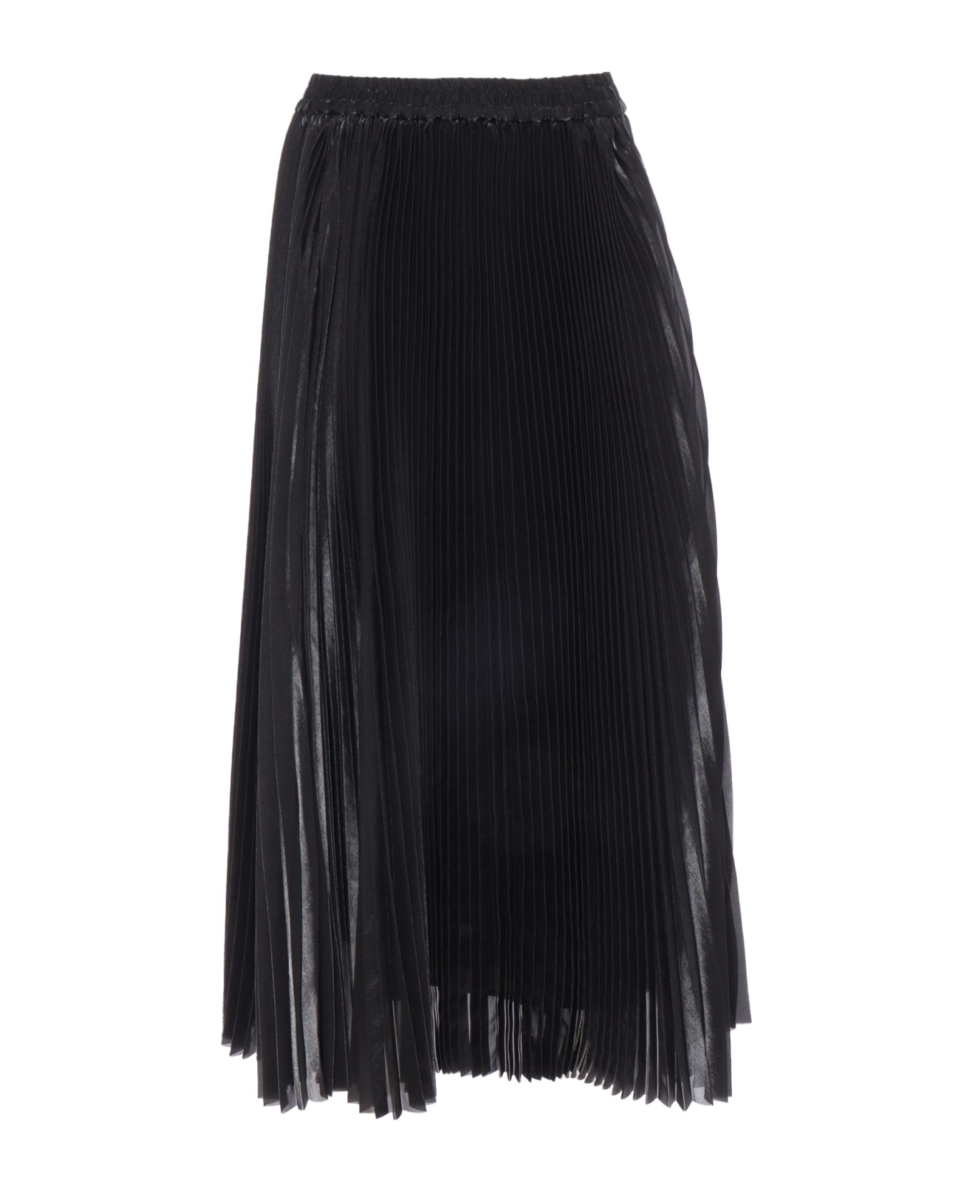 Parosh Shiny Pleated Skirt - Black スカート