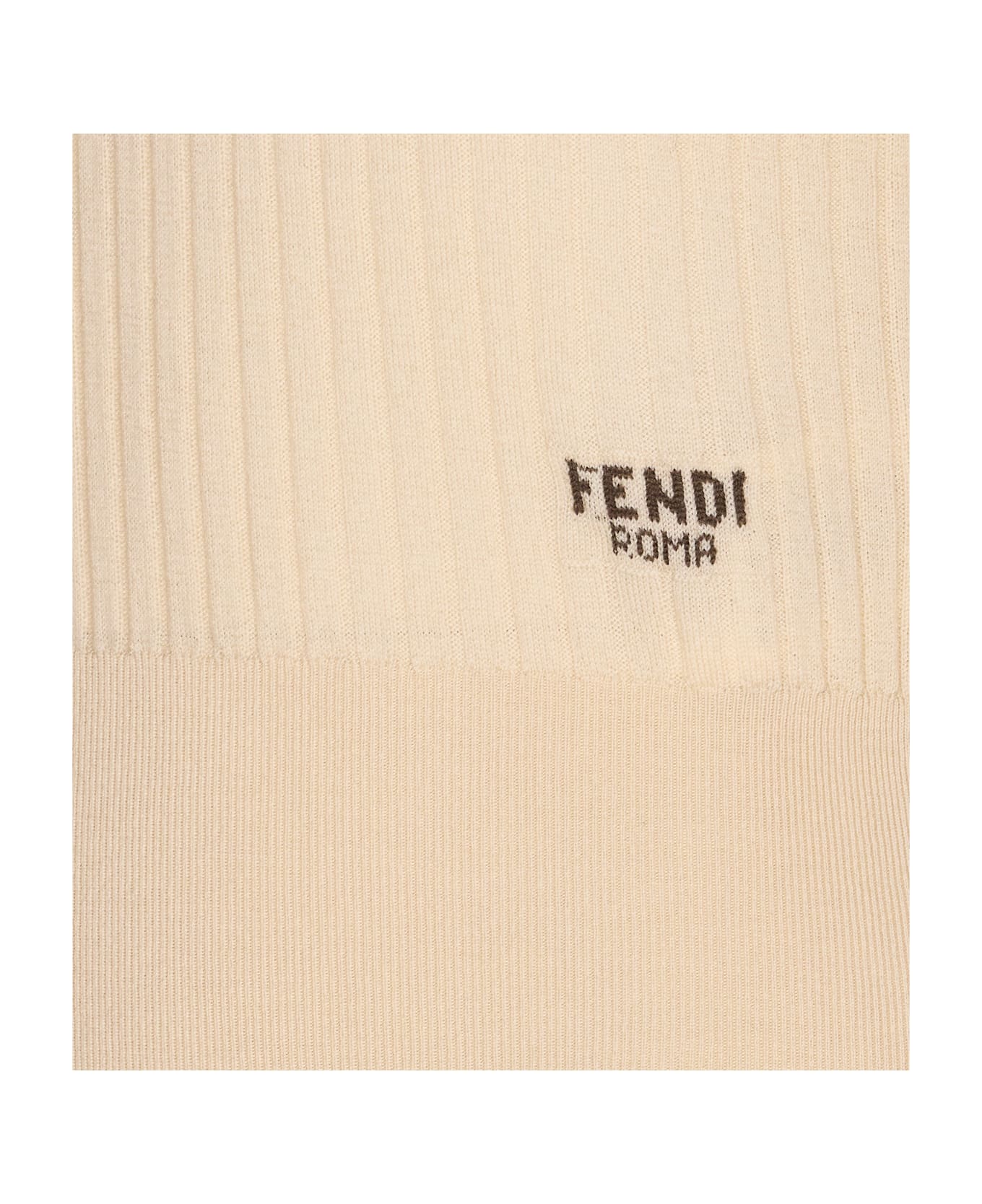 Fendi Roma Short Sleeves Sweater - Beige