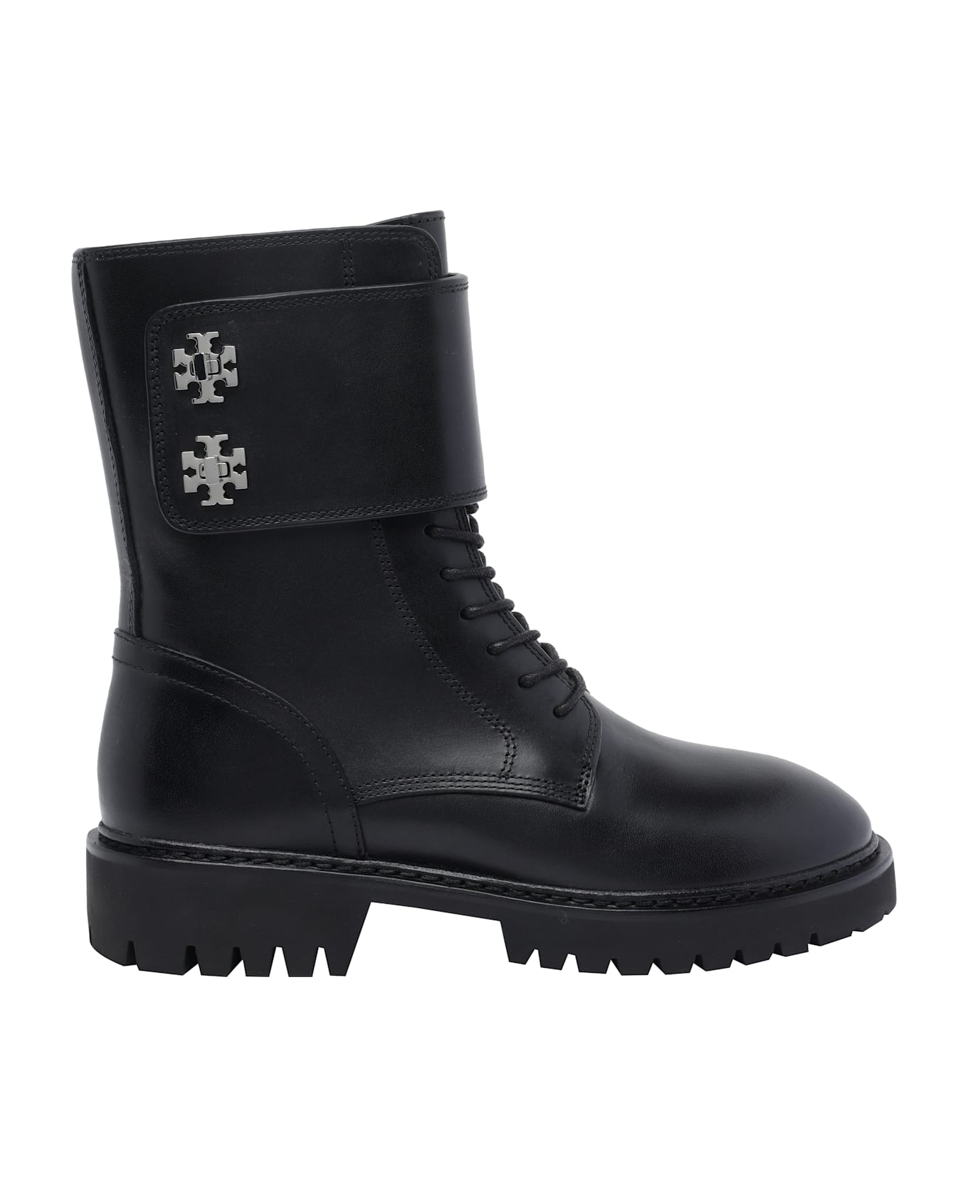 Tory Burch Logo Booties - Black