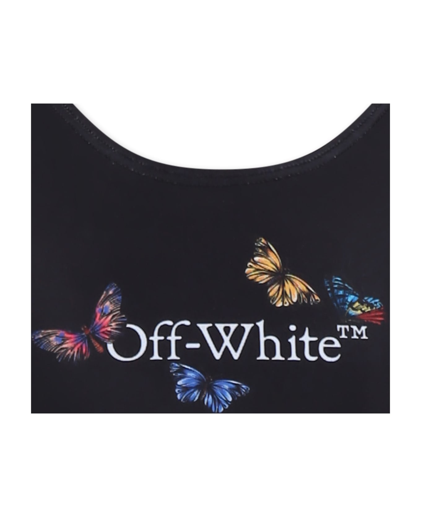 Off-White Black Bikini For Girl With Logo - Black