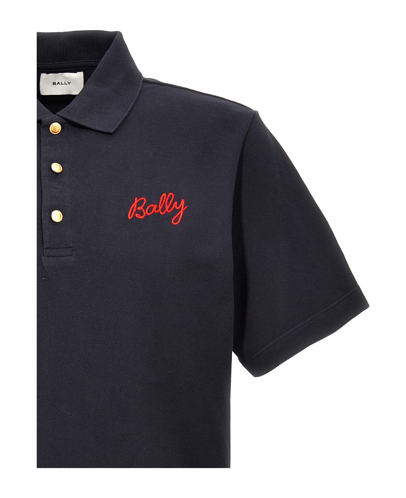 Bally Logo Embroidery Polo Shirt - Blue