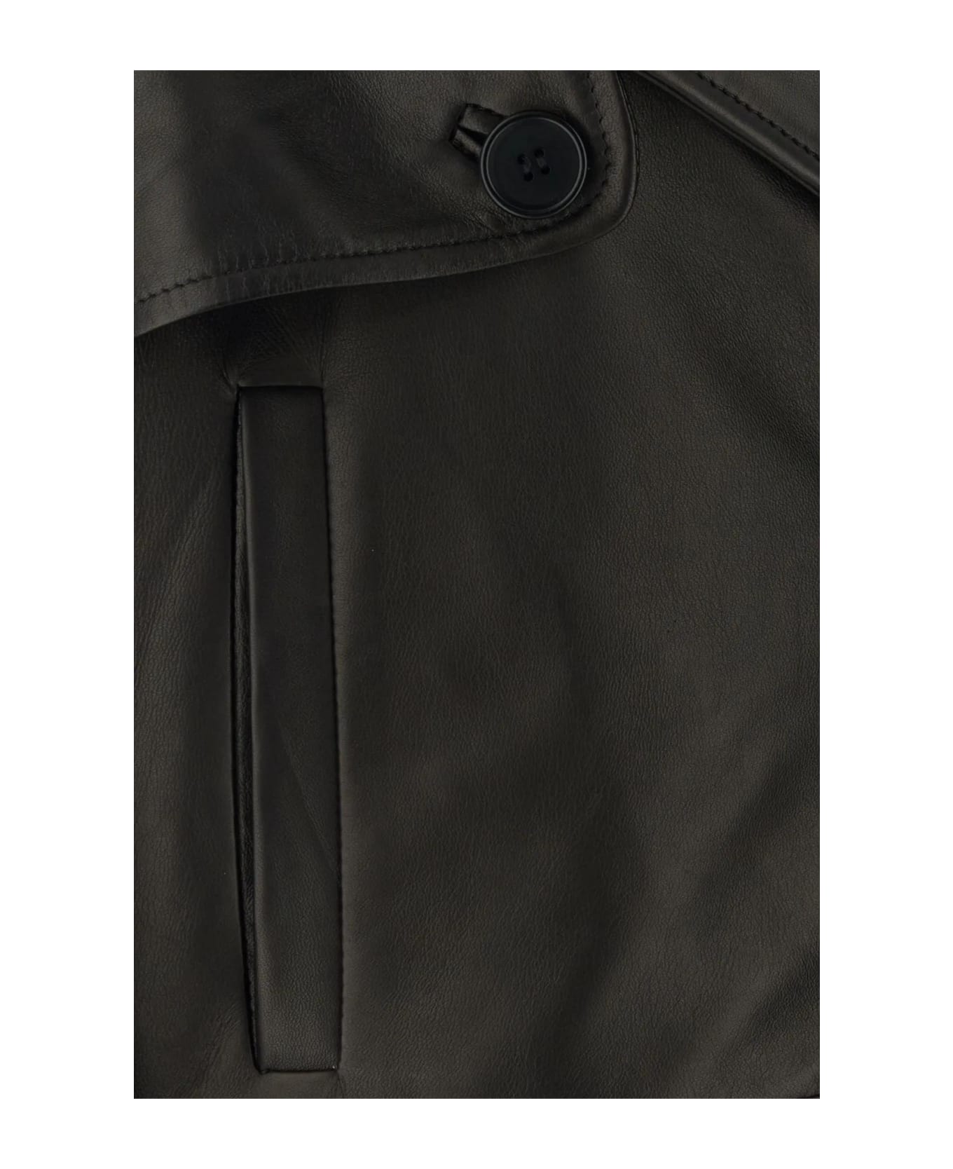 Salvatore Santoro Black Leather Glov Jacket - Black ジャケット