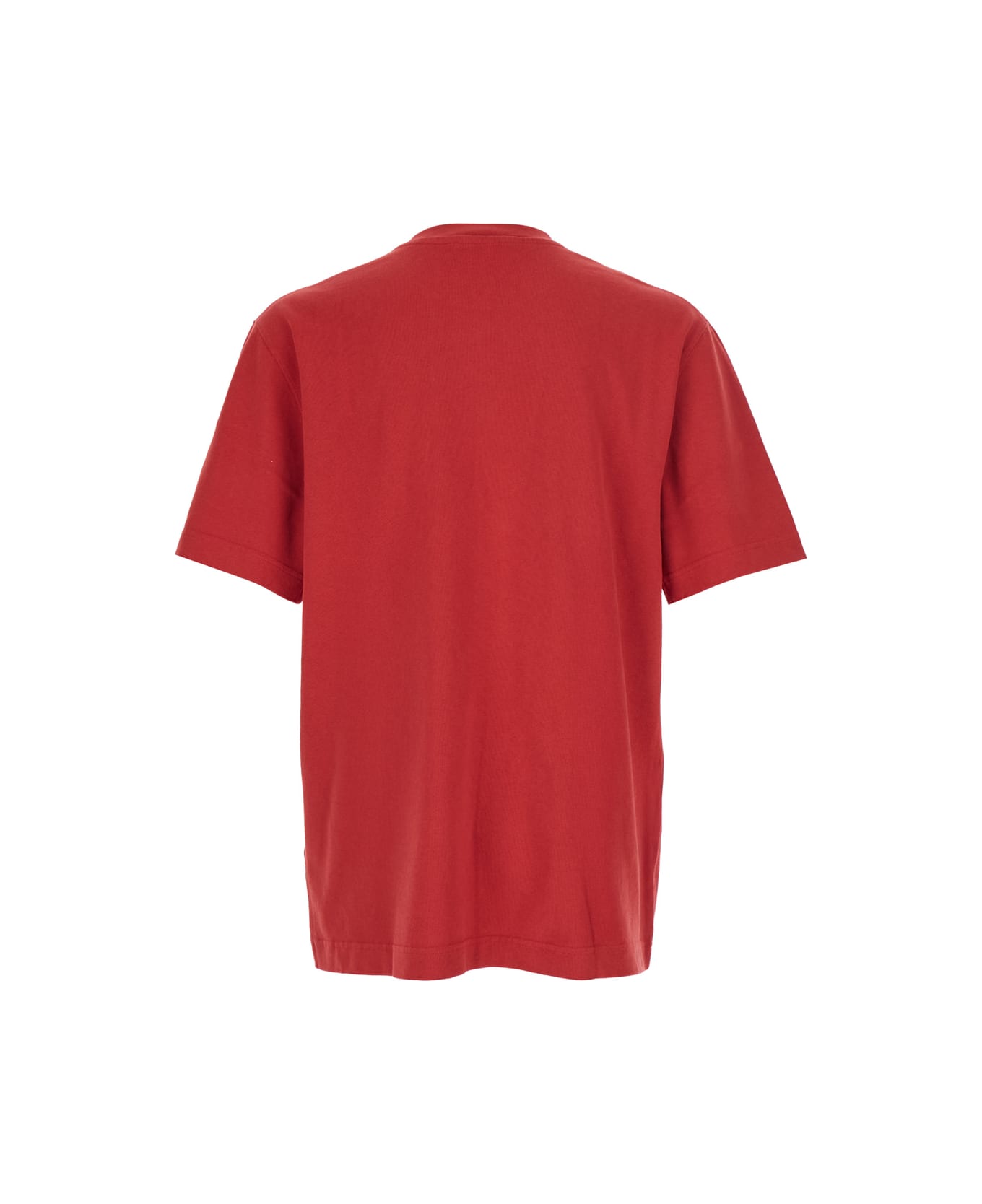 Jacquemus 
le T-shirt Gros Grain
 Red T-shirt With Logo Patch On The Front In Cotton Man - Red