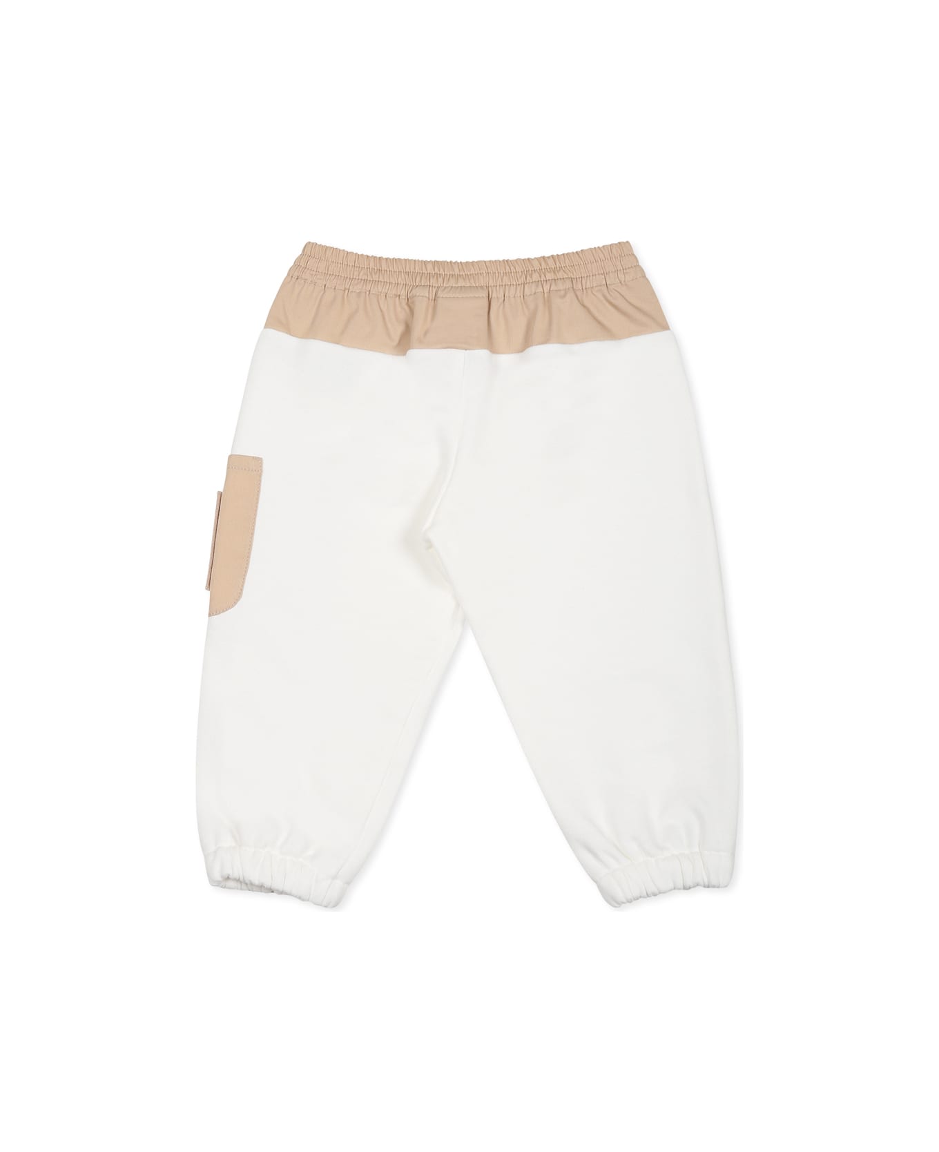 Fendi White Trousers For Baby Boy With Ff - White