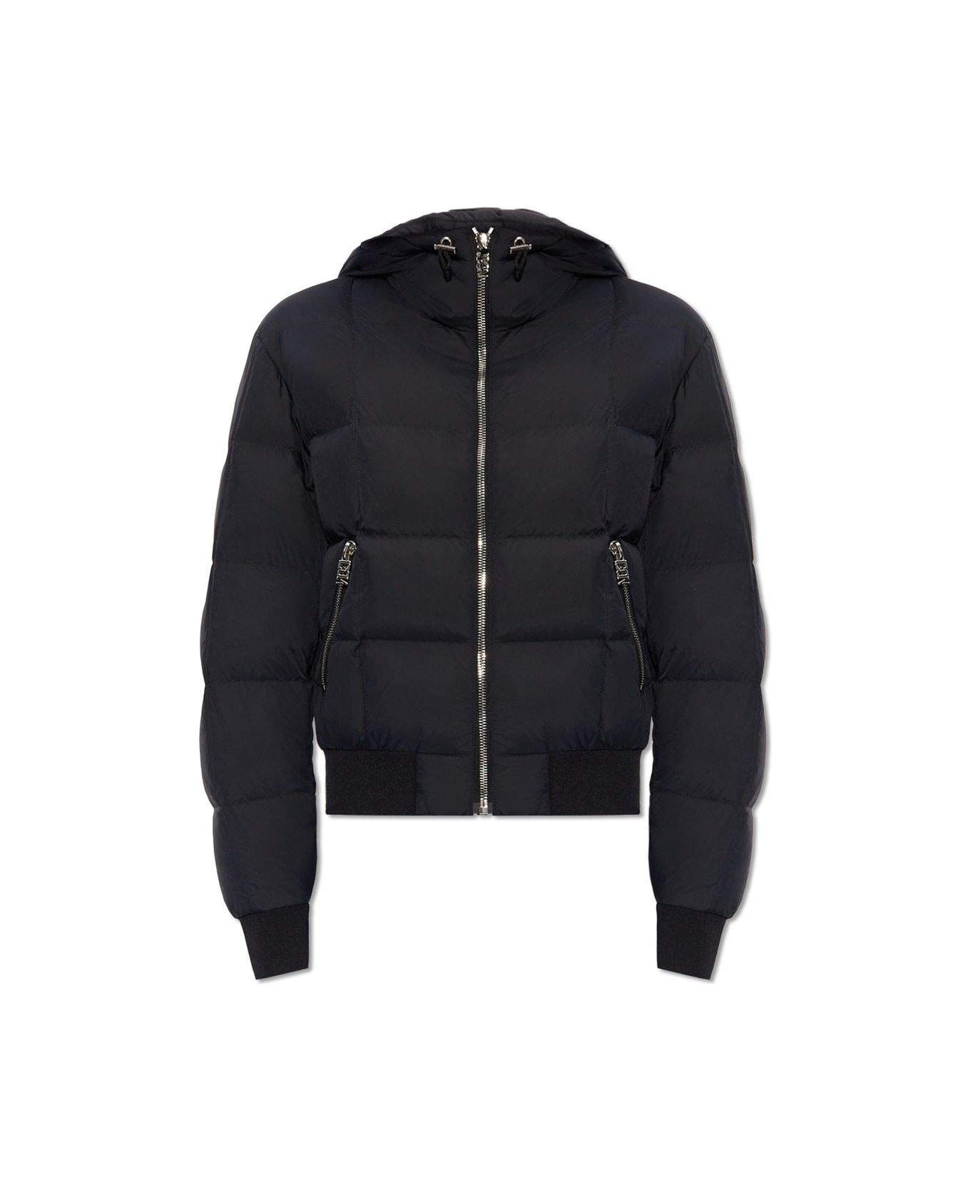 Dsquared2 Zipped Hooded Down Jacket - Black