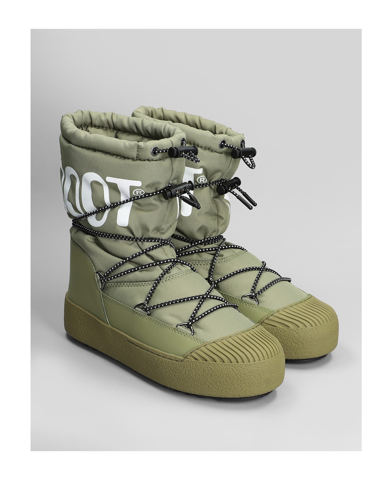 Moon Boot Mb Mrack Polar Ankle Boots In Green Nylon - GREEN