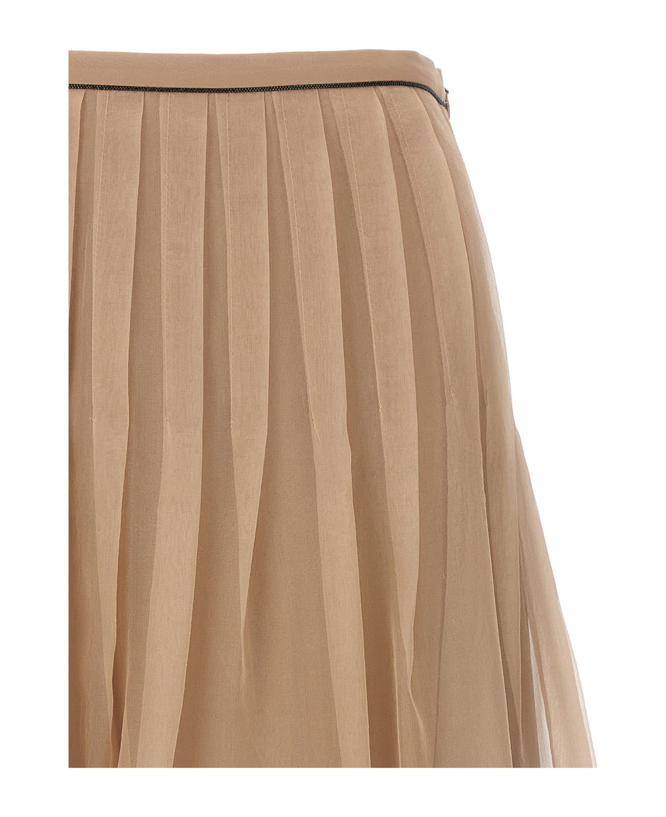 Brunello Cucinelli Pleated Skirt - Beige