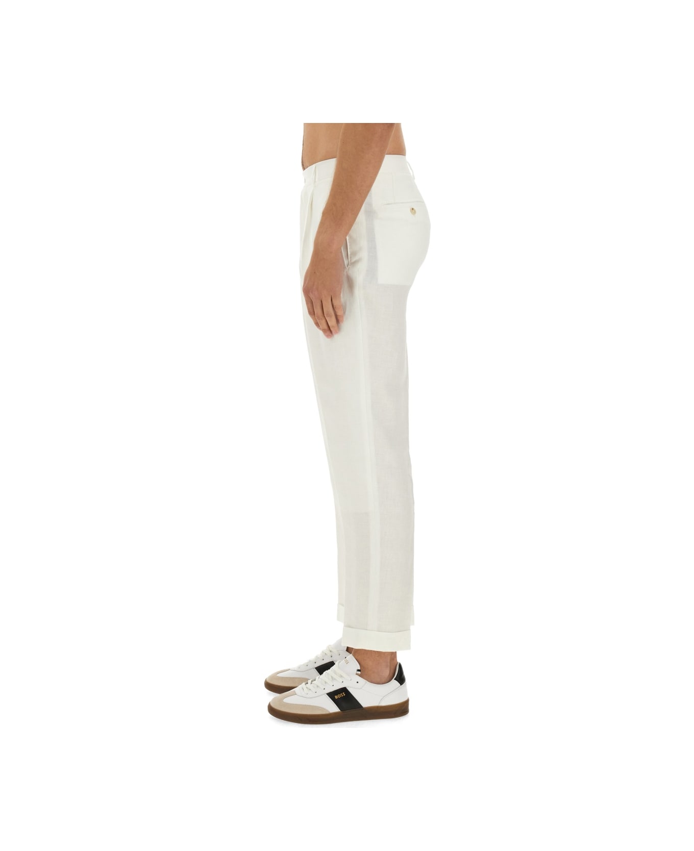Hugo Boss Linen Pants - WHITE