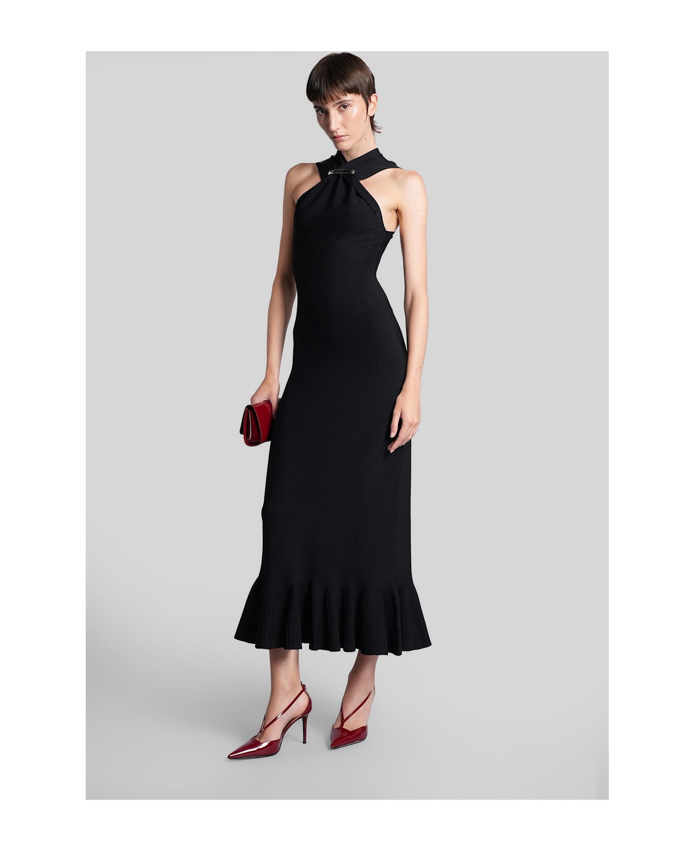Lanvin Long Dress In Black Viscose - black