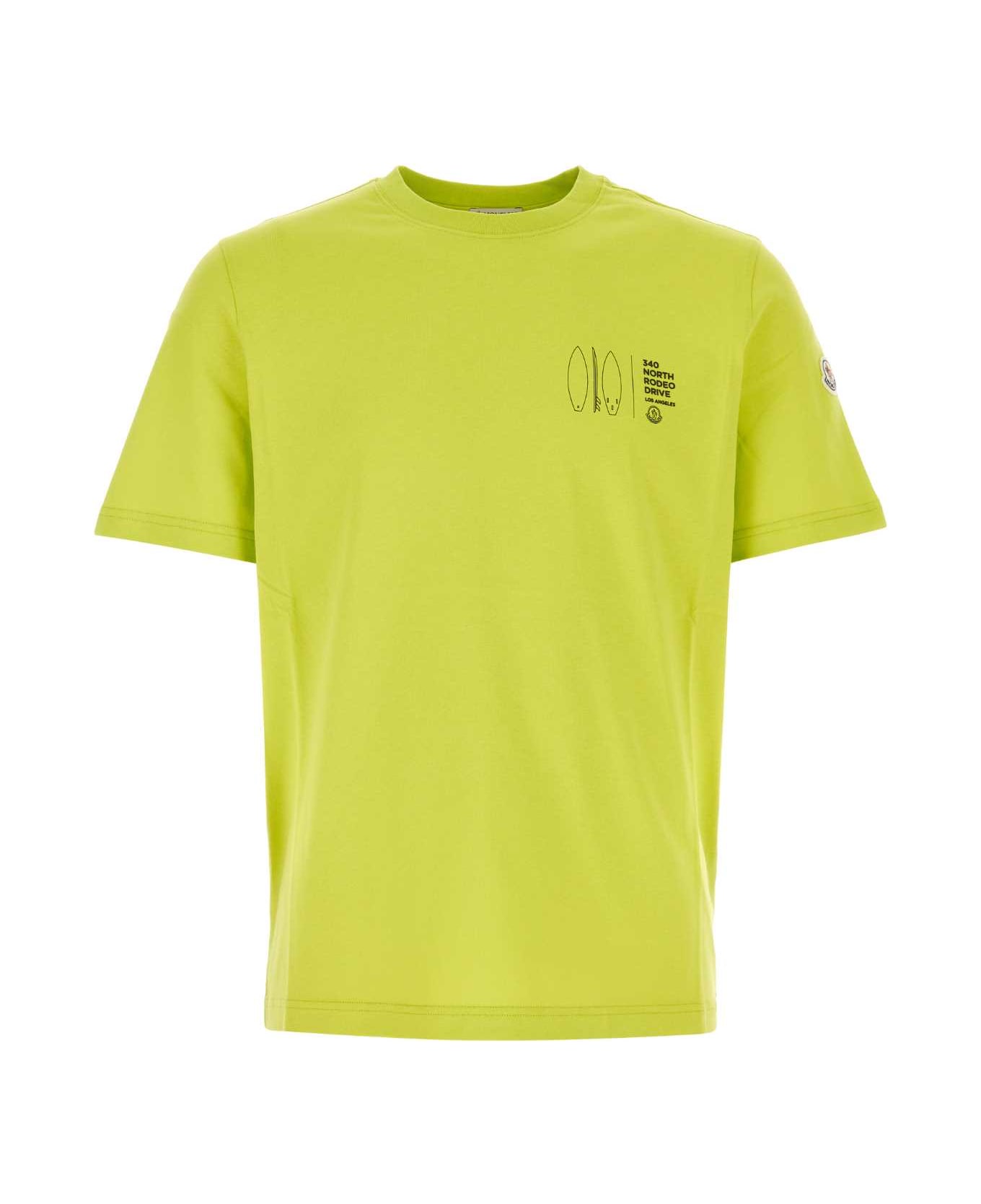 Moncler Acid Green Cotton T-shirt - 11G シャツ