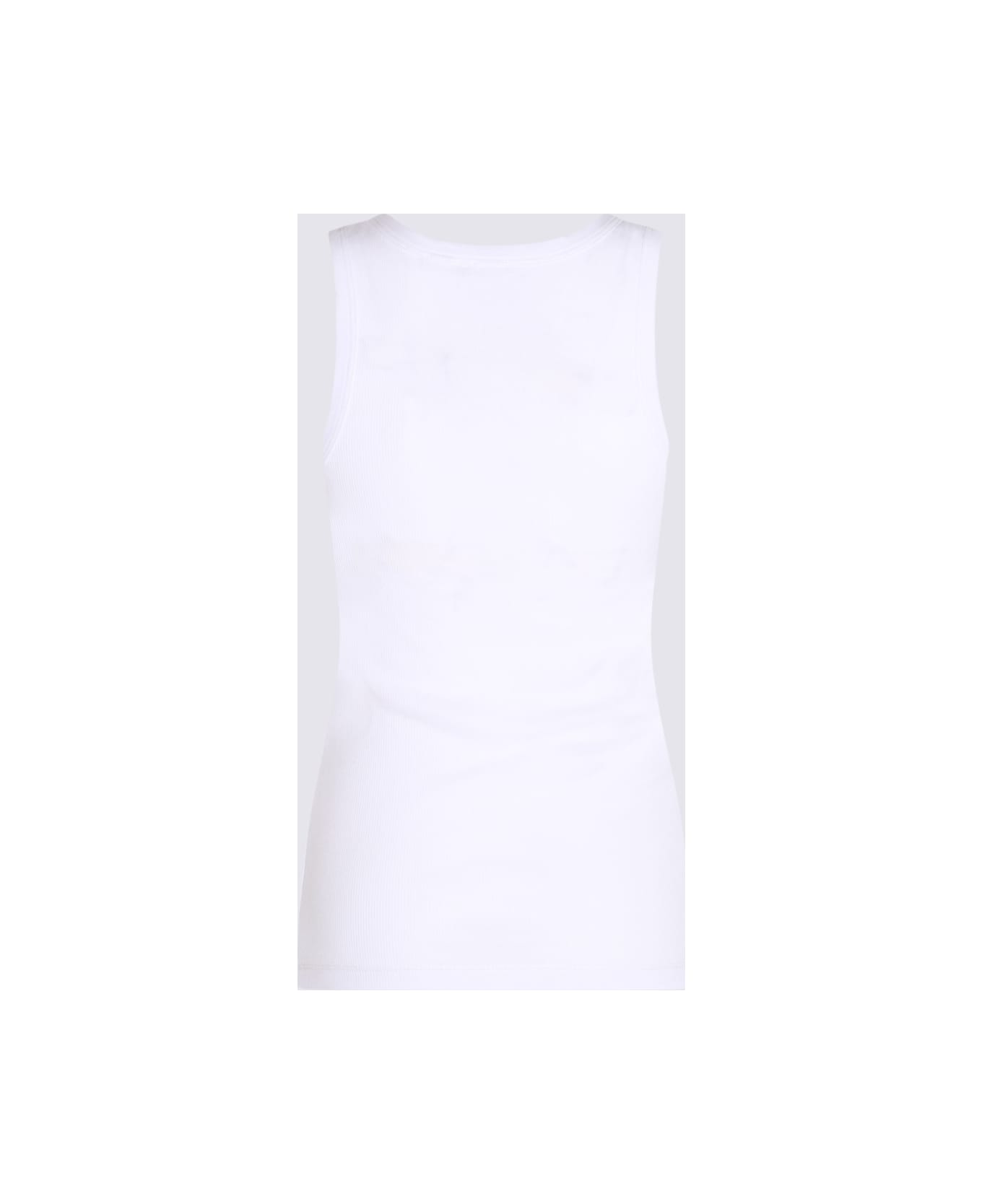 Pinko Cotton Tank Top With Logo - White