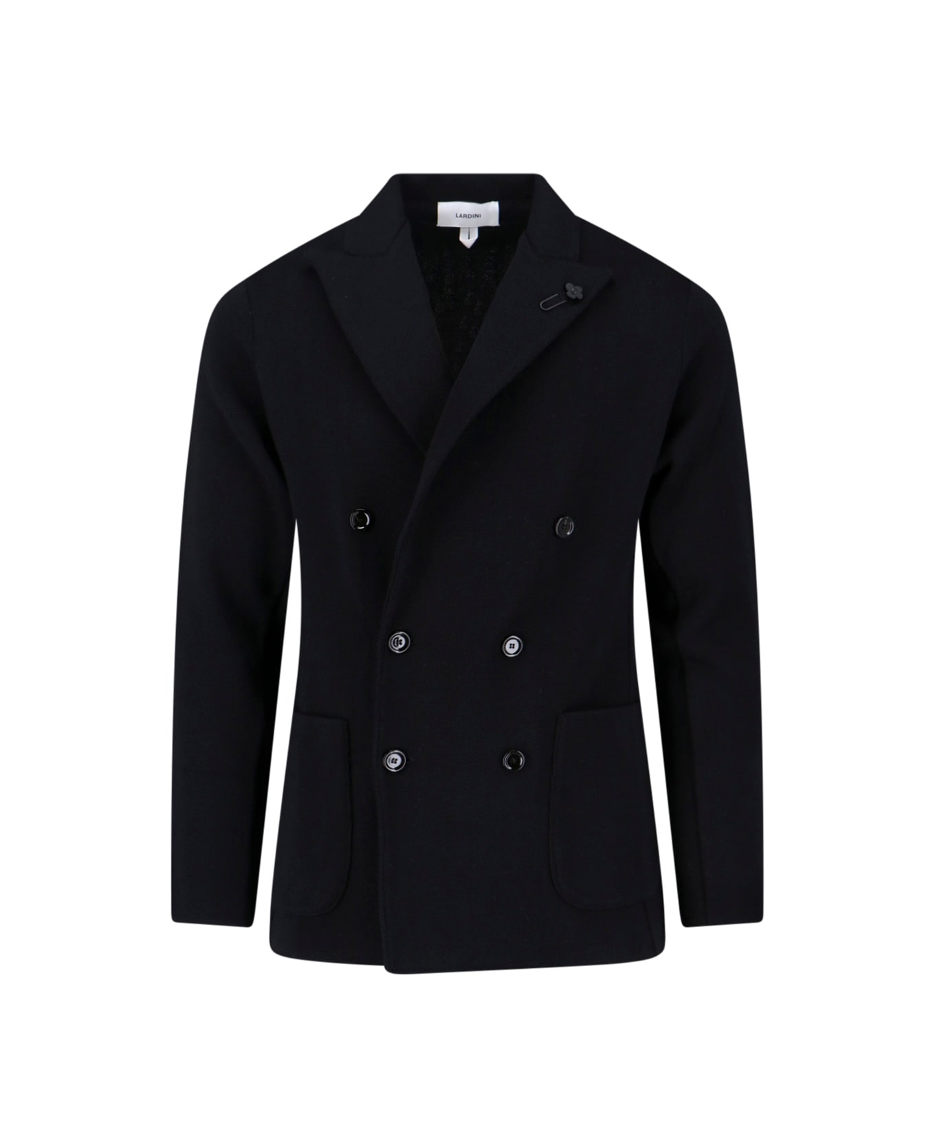 Lardini Double-breasted Virgin Wool Blazer - Black  
