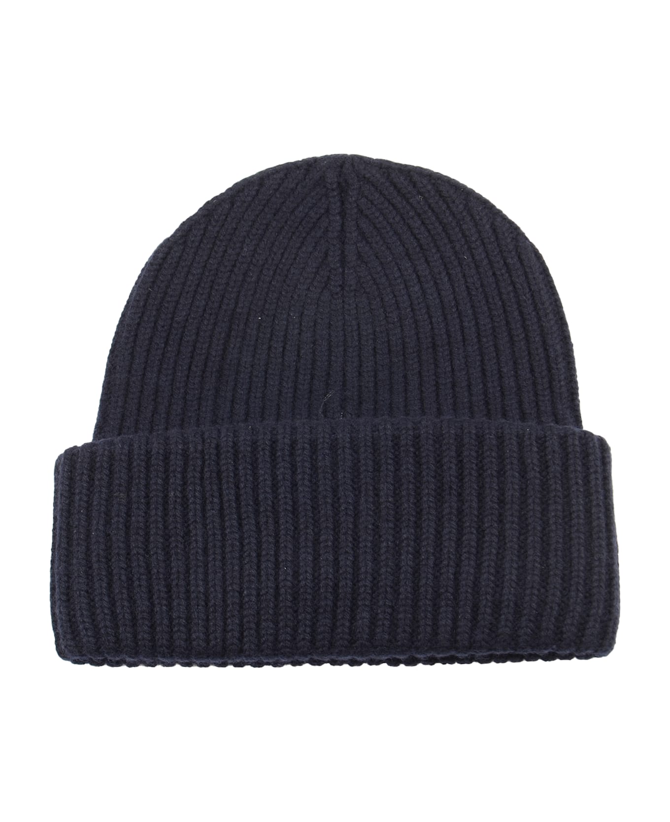 MC2 Saint Barth Logo Patched Knit Beanie - Blue Navy