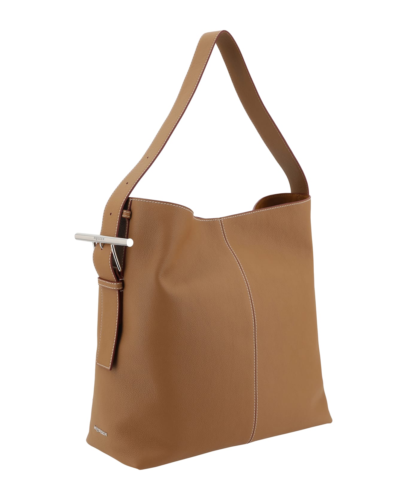 Alexander McQueen T-bar Sling Shoulder Bag - Pecan/silver