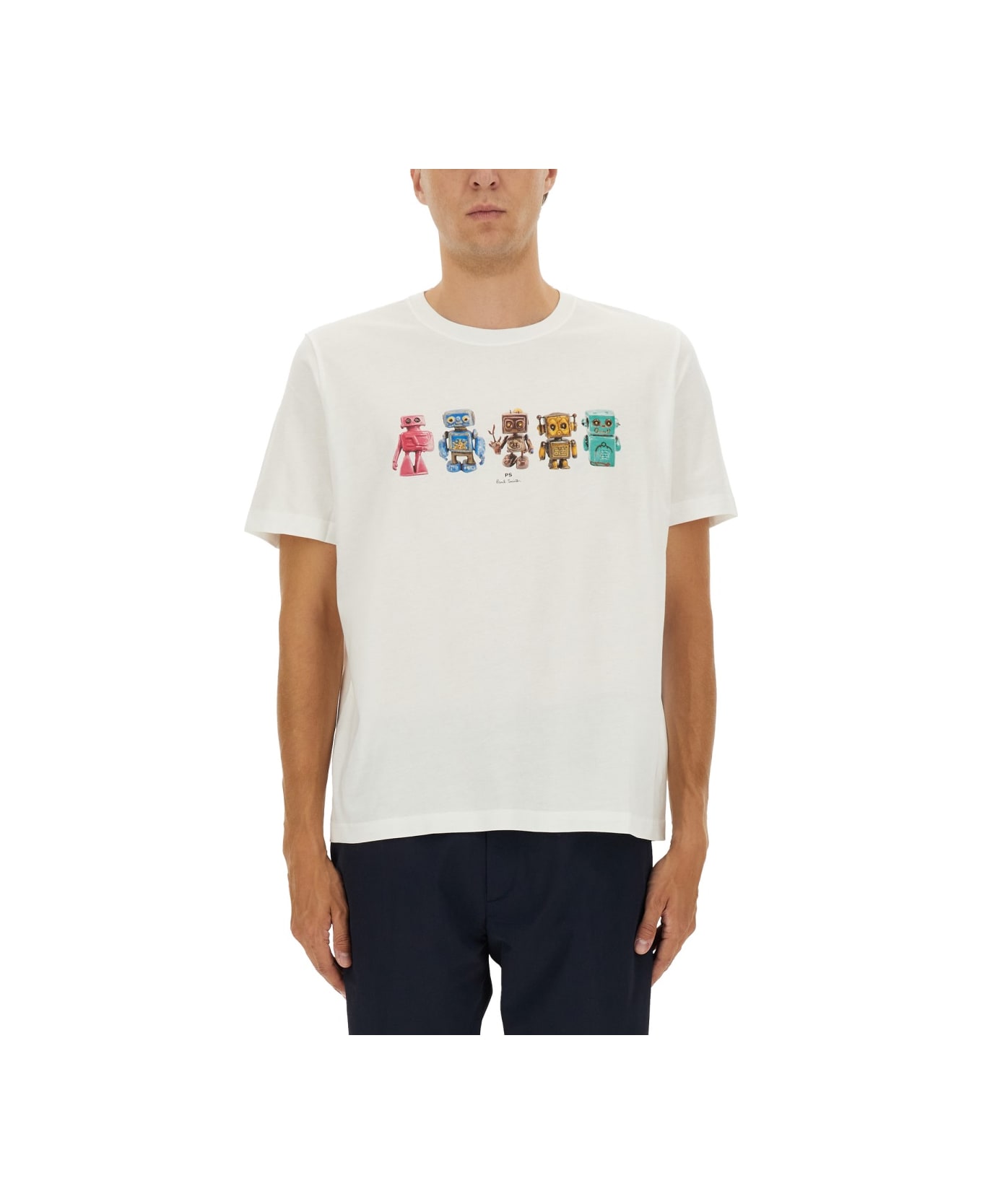PS by Paul Smith Robot Print T-shirt - WHITE