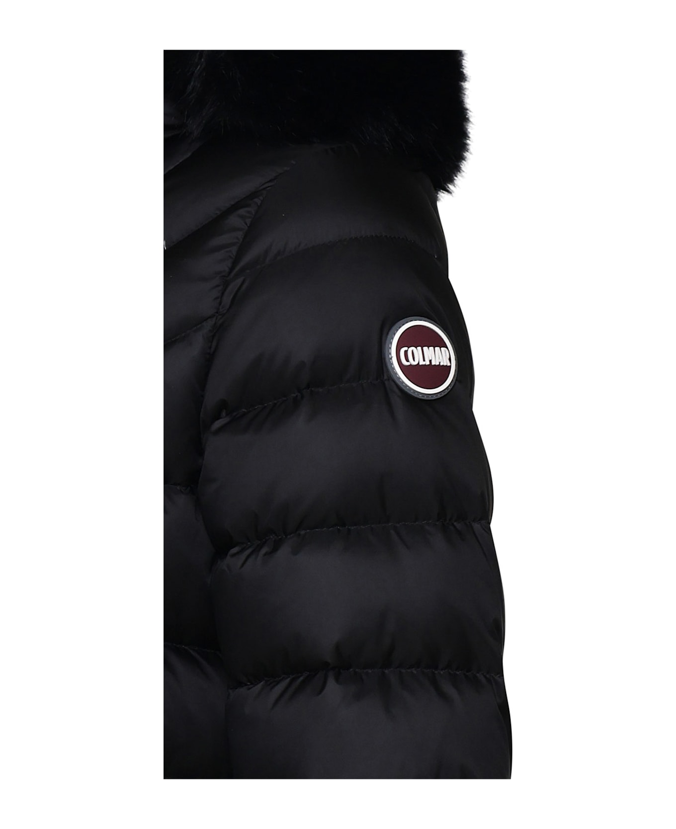Colmar Down Jacket With Fur On The Hood - Black