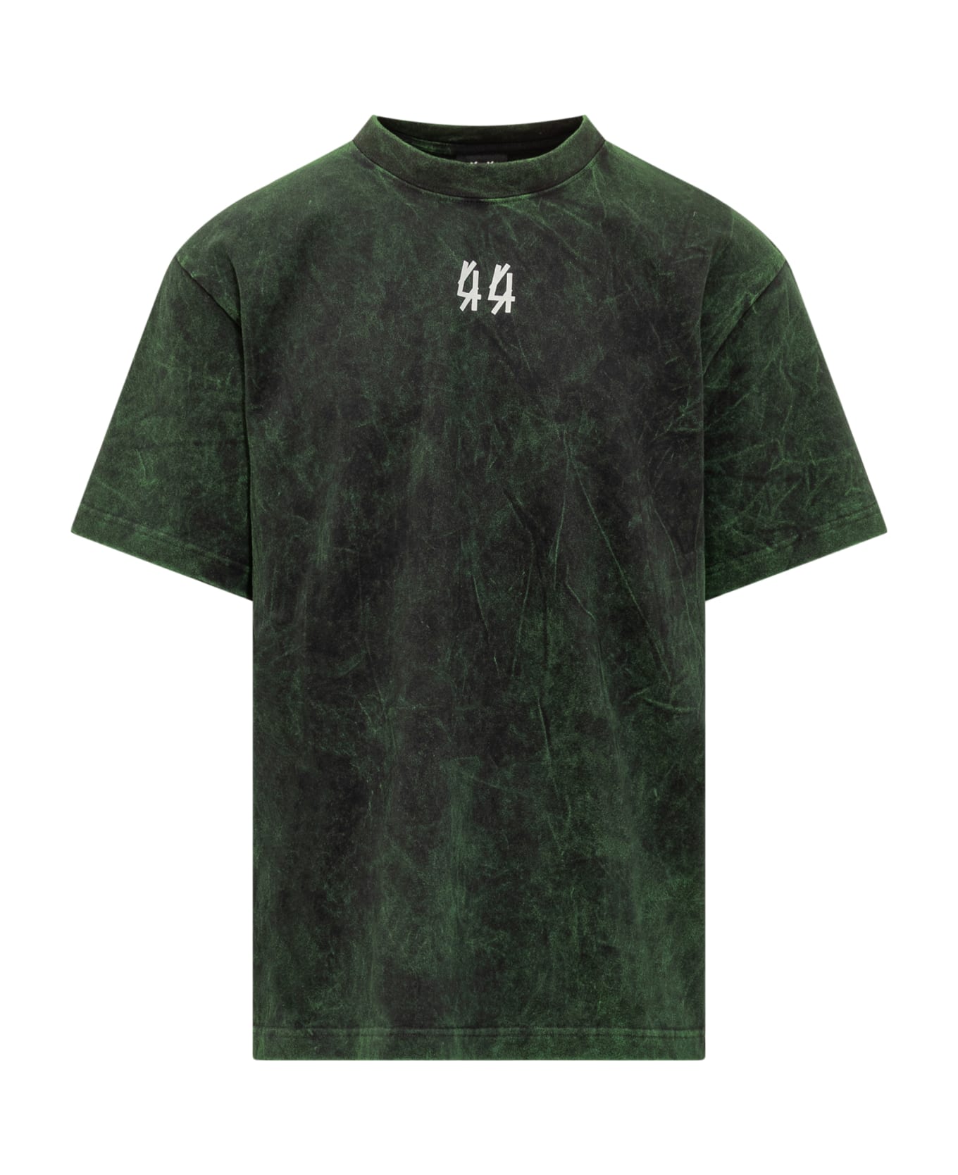 44 Label Group T-shirt With 44 Label Logo - BLACK-SOLID GREEN-44 SOLID