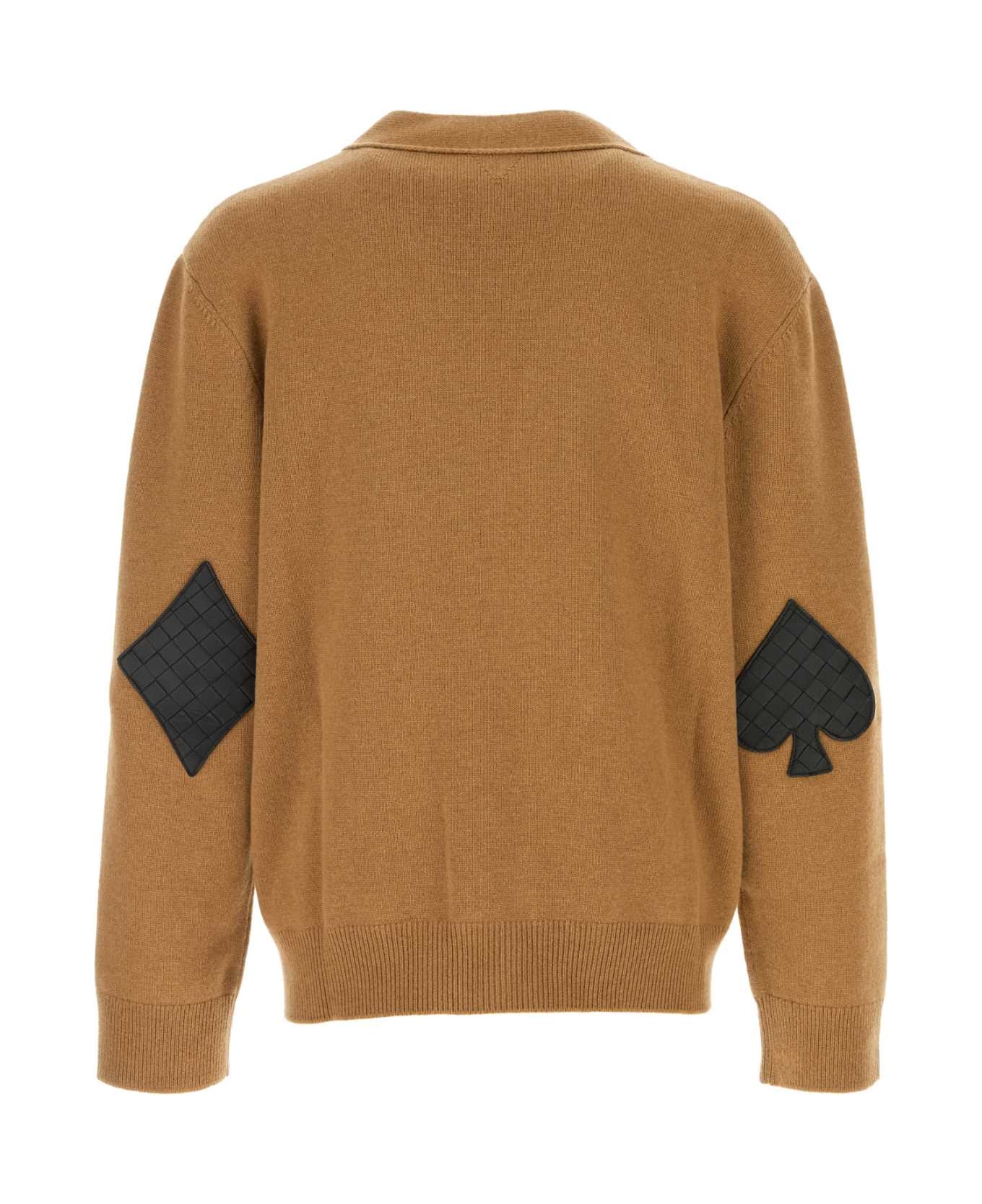 Bottega Veneta Camel Stretch Cashmere Blend Cardigan - CARAMEL