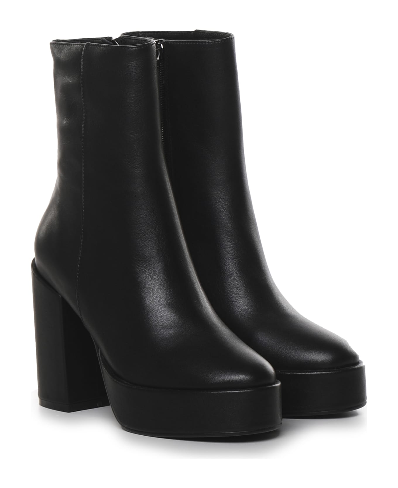 Bibi Lou Leather Boot With Heel - Black