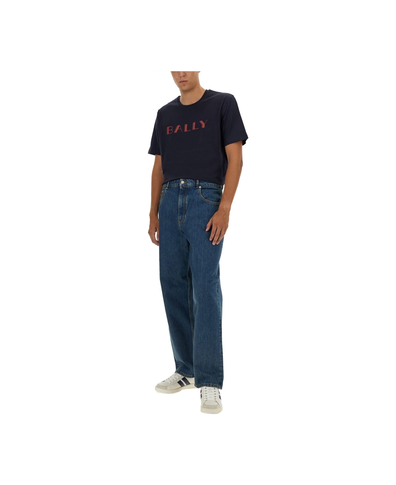 Bally T-shirt With Logo - BLUE