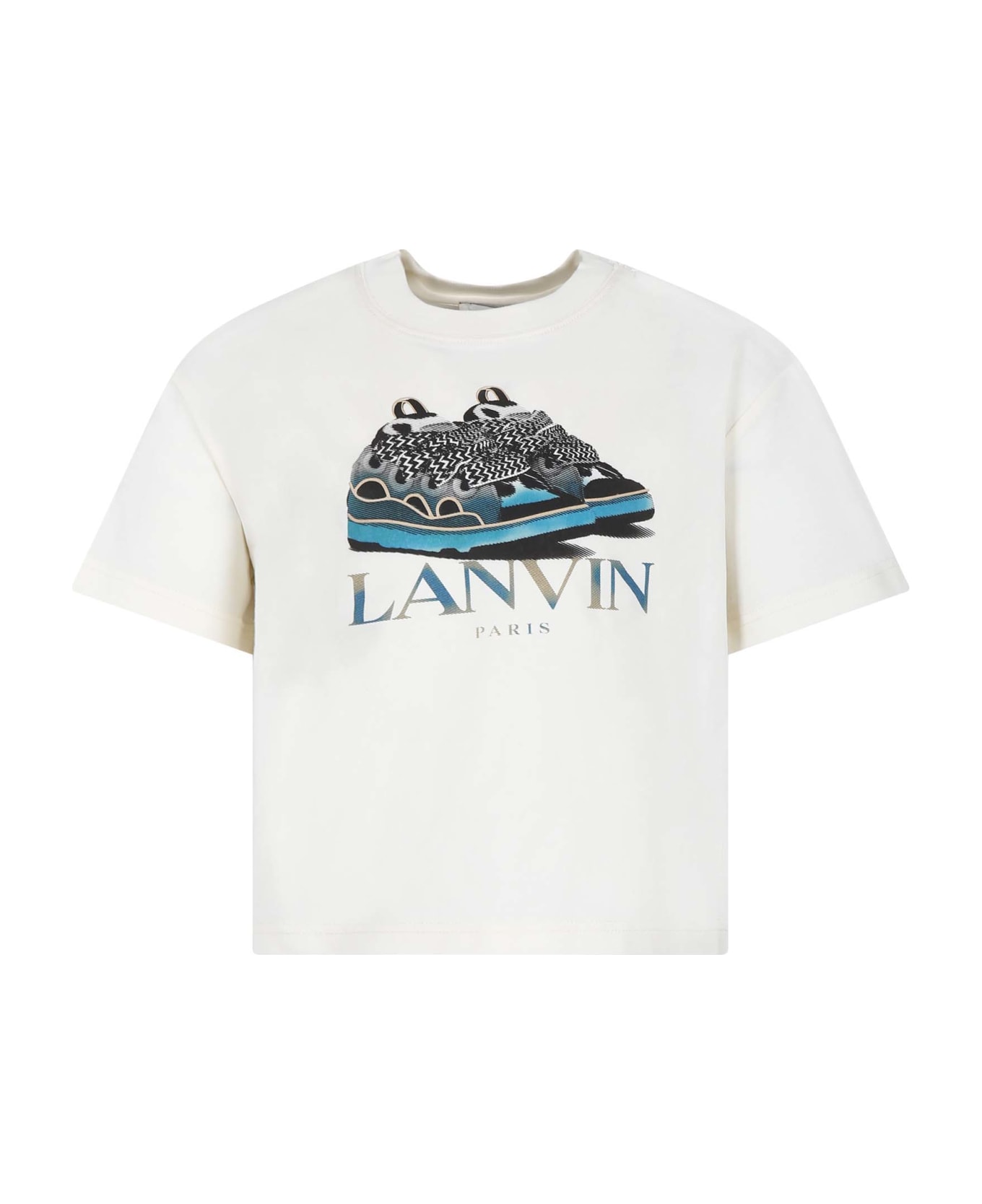 Lanvin Ivory T-shirt For Boy With Logo - Ivory