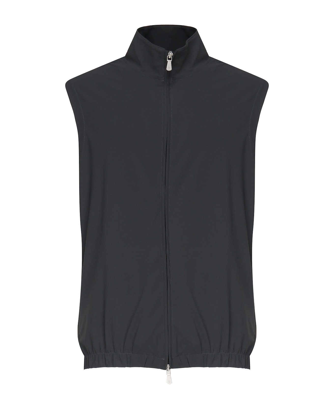 Eleventy Vest With Zip - Blue