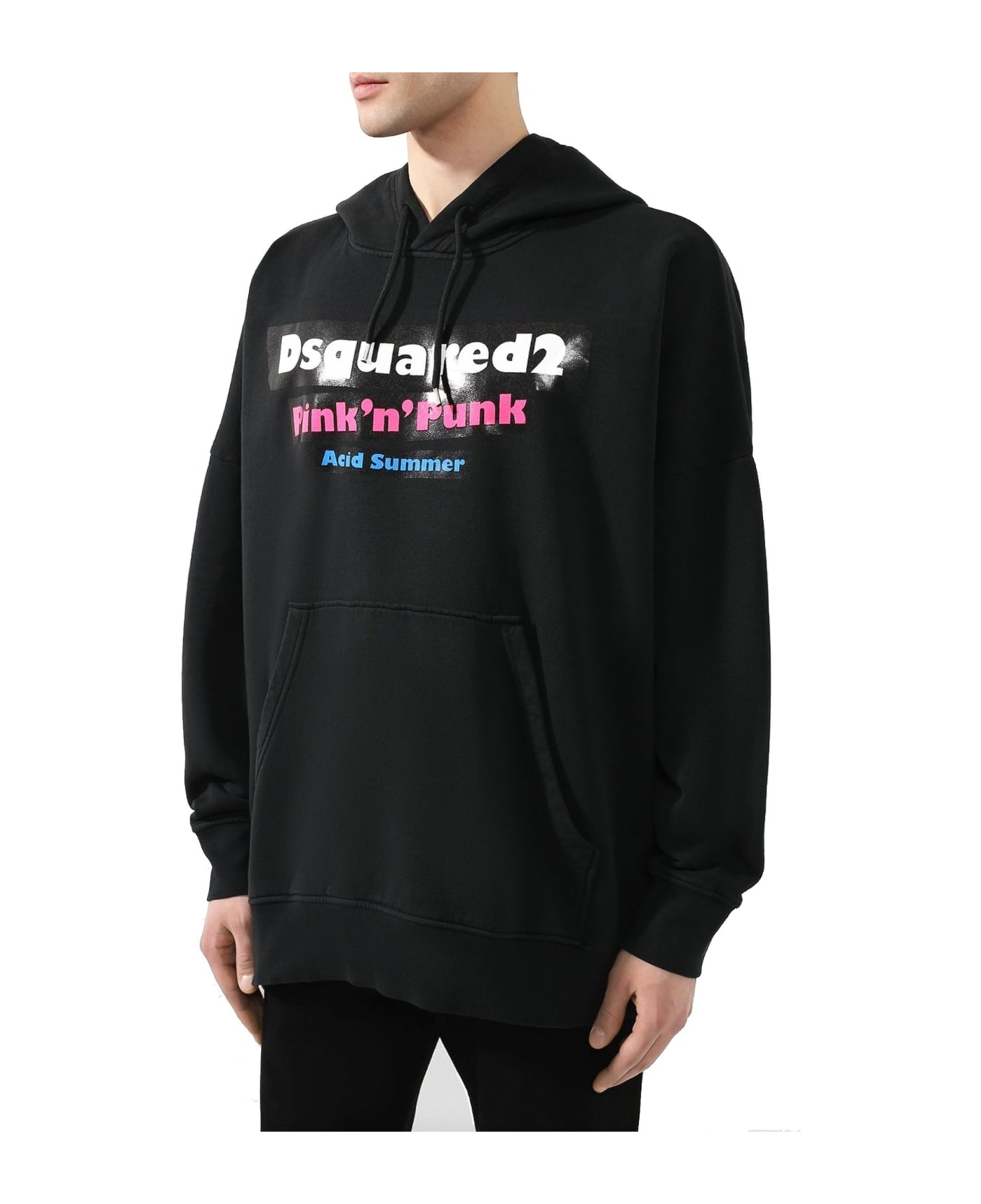 Dsquared2 Logo Hooded Sweatshirt - Black