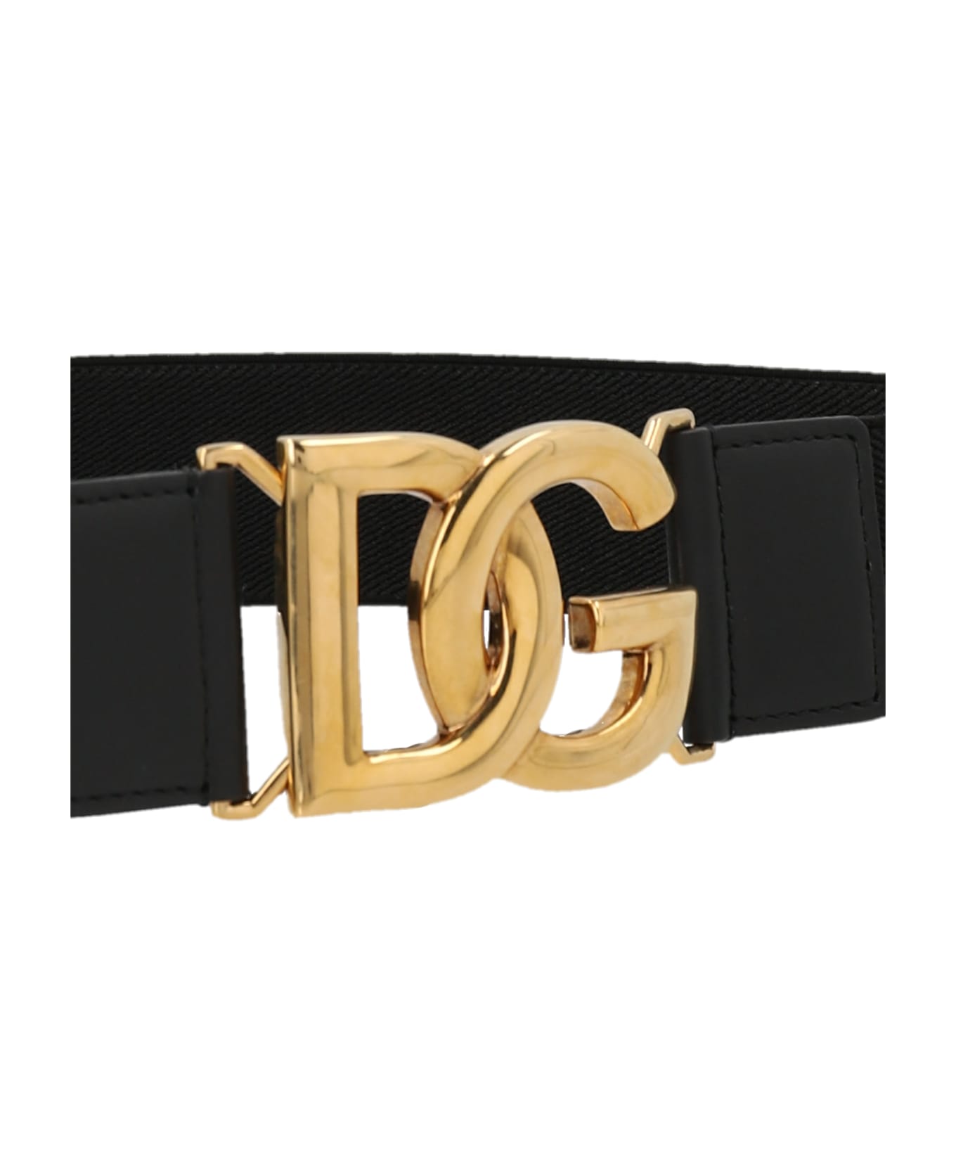 Dolce & Gabbana Logo Elastic Belt - Black