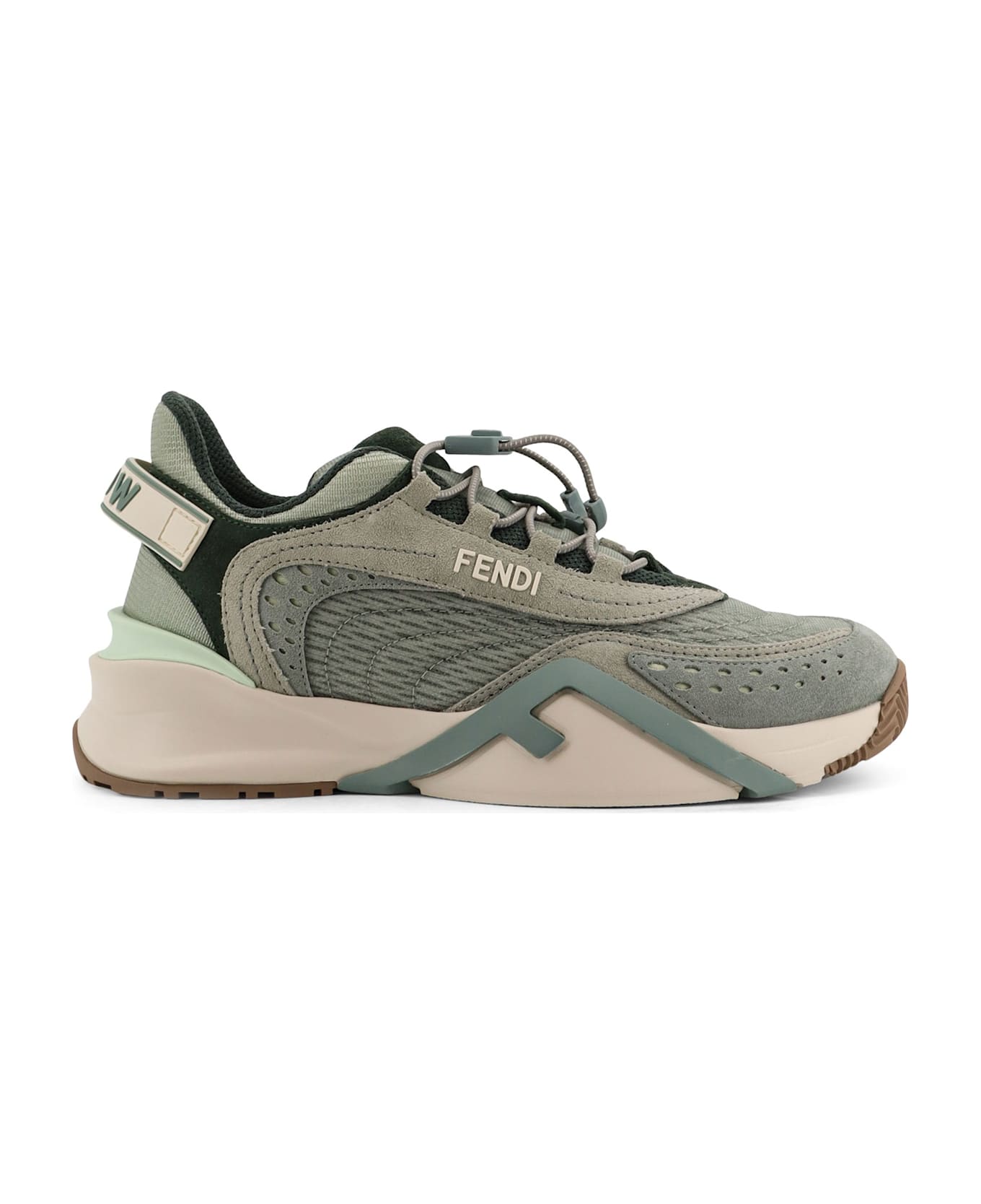 Fendi Flow Mesh And Suede Sneaers - MATCH+MAT LAT+GRA+BIA