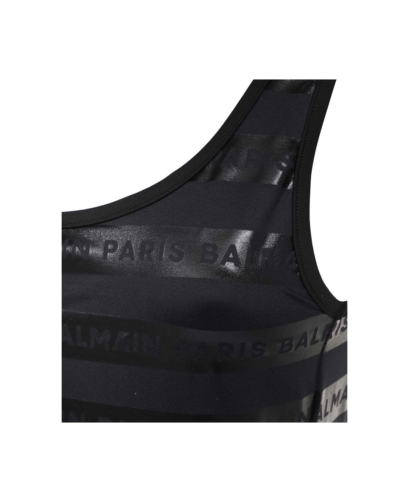 Balmain One-piece Swimsuit - black