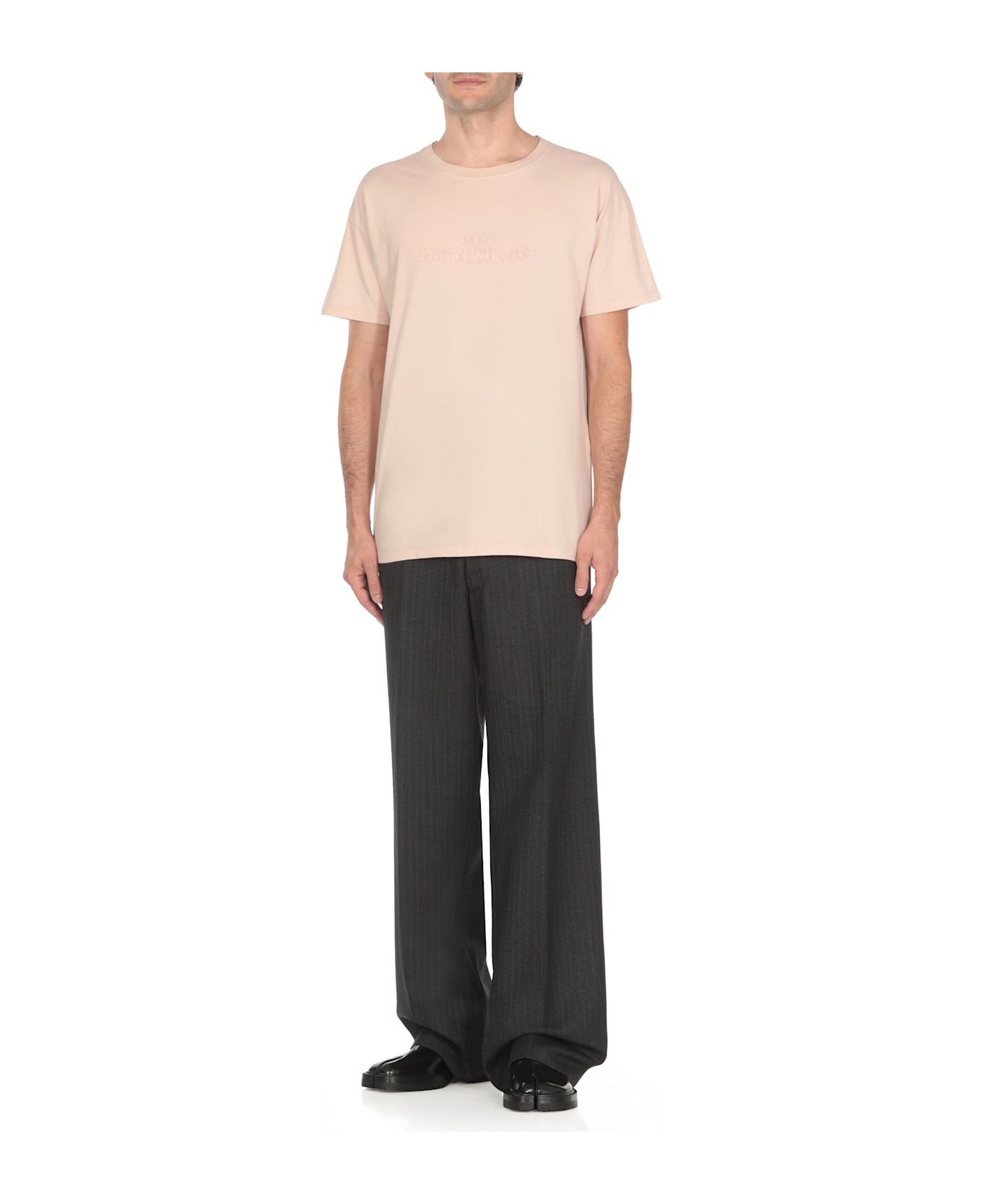Maison Margiela Logo Embroidery T-shirt - Pink