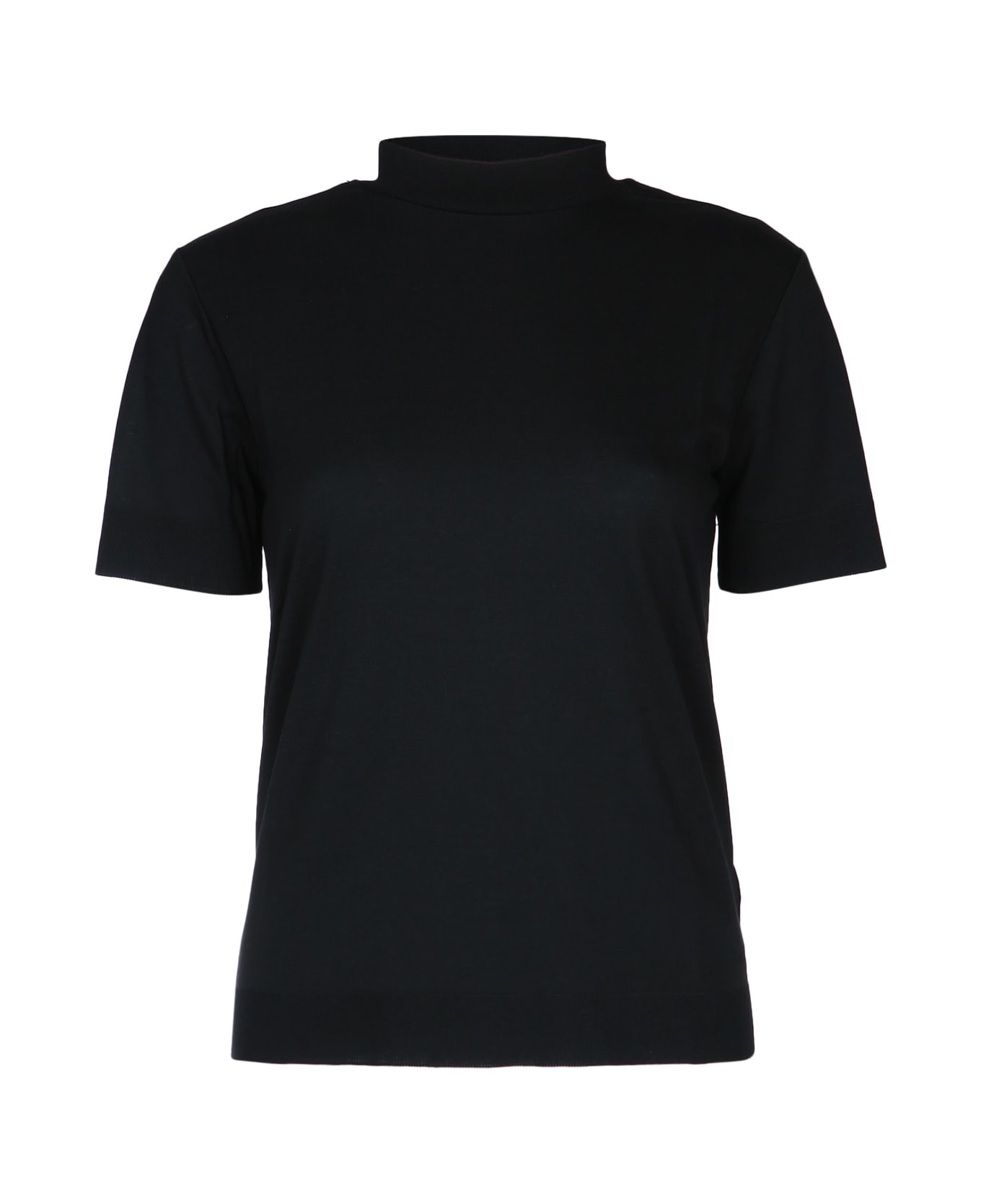 Calvin Klein Ss Refined Cotton Mock Nk Tee - BLACK