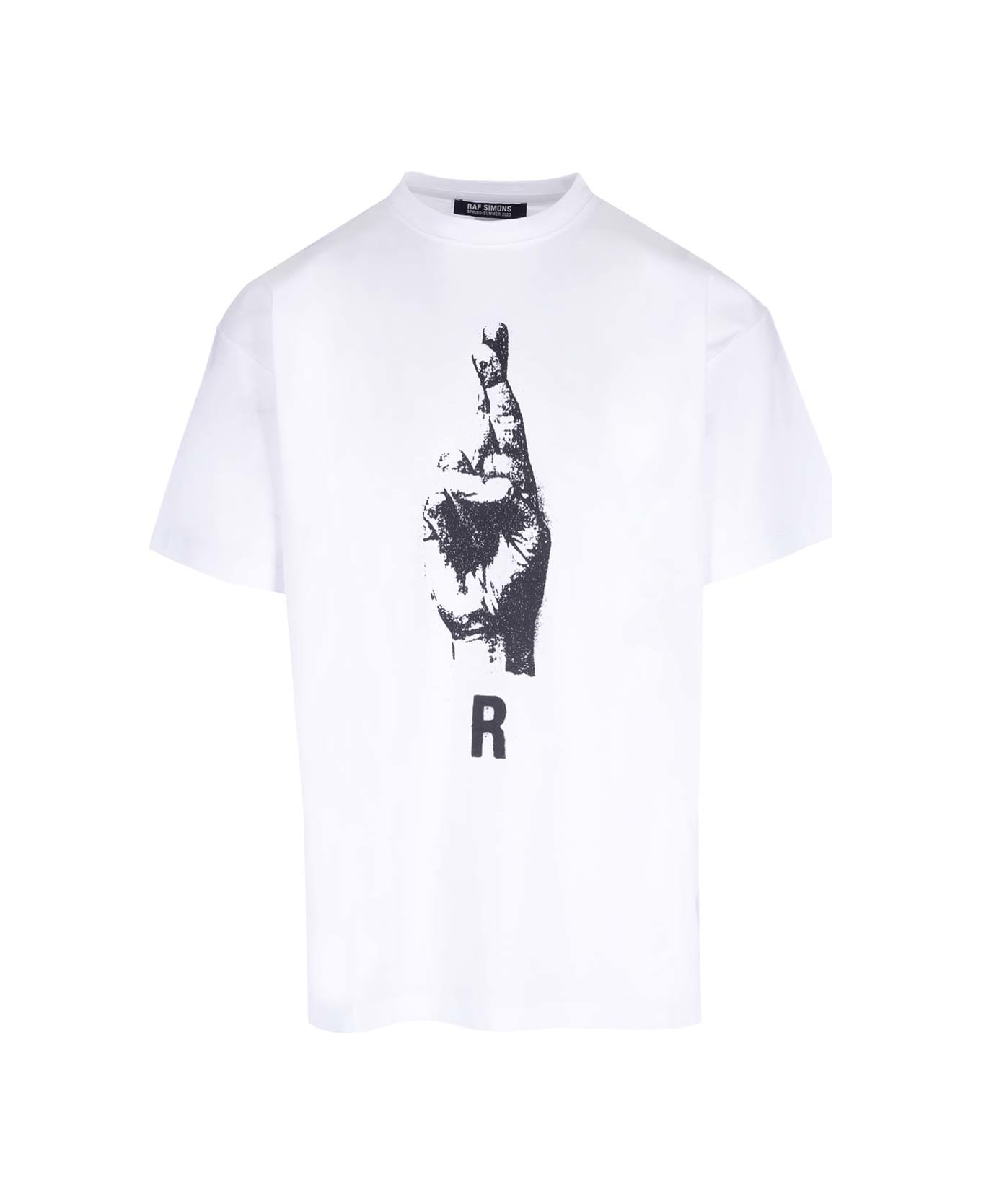 Raf Simons White T-shirt With Front Print - White
