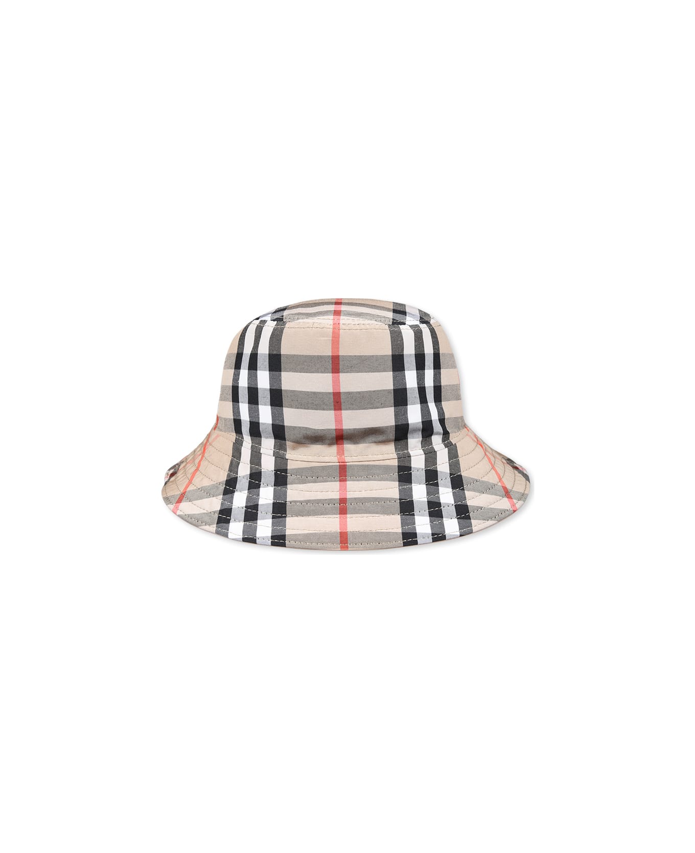 Burberry Beige Reversible Cloche For Babykds With Vintage Check - Beige