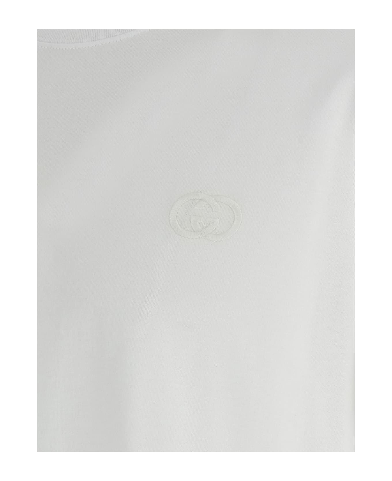 Gucci Logo Embroidery T-shirt - White