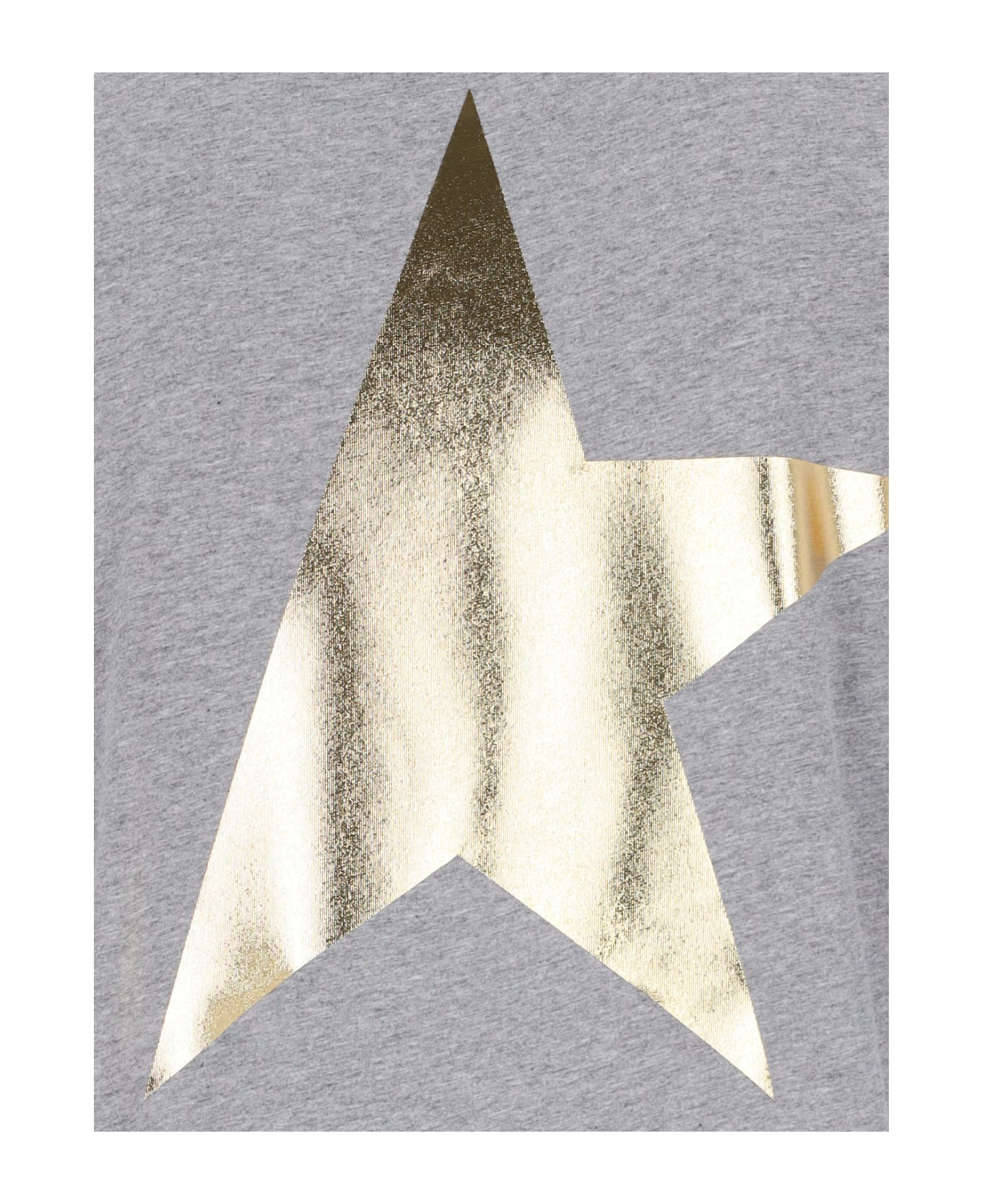 Golden Goose T-shirt With Logo And Star - Grey