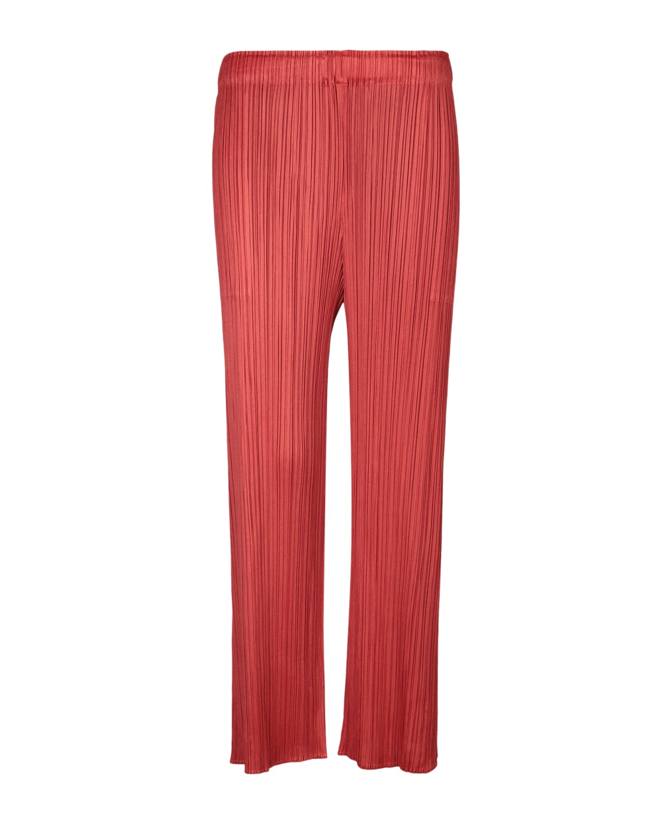 Issey Miyake Pleats Please Red Trousers - Red