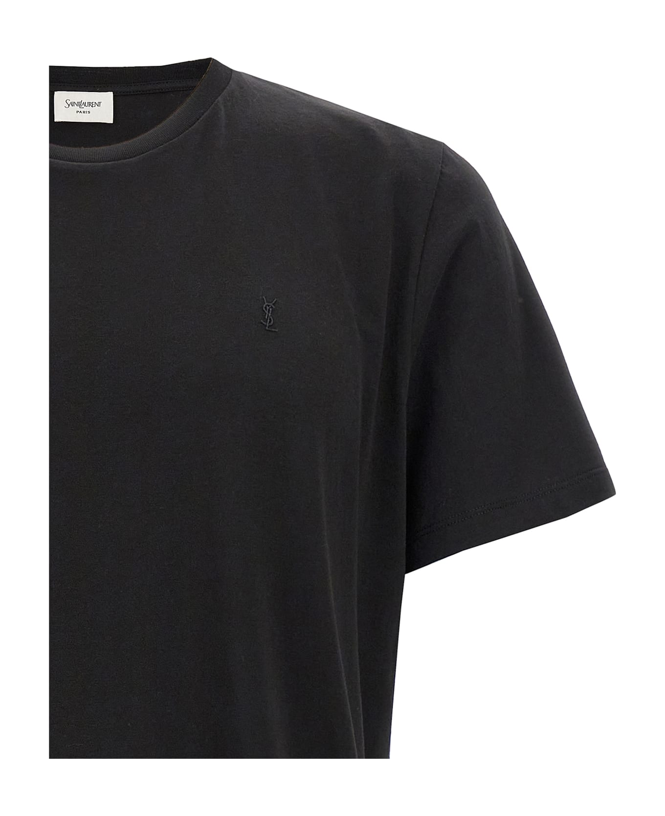 Saint Laurent Cassandre Embroidery T-shirt - Nero