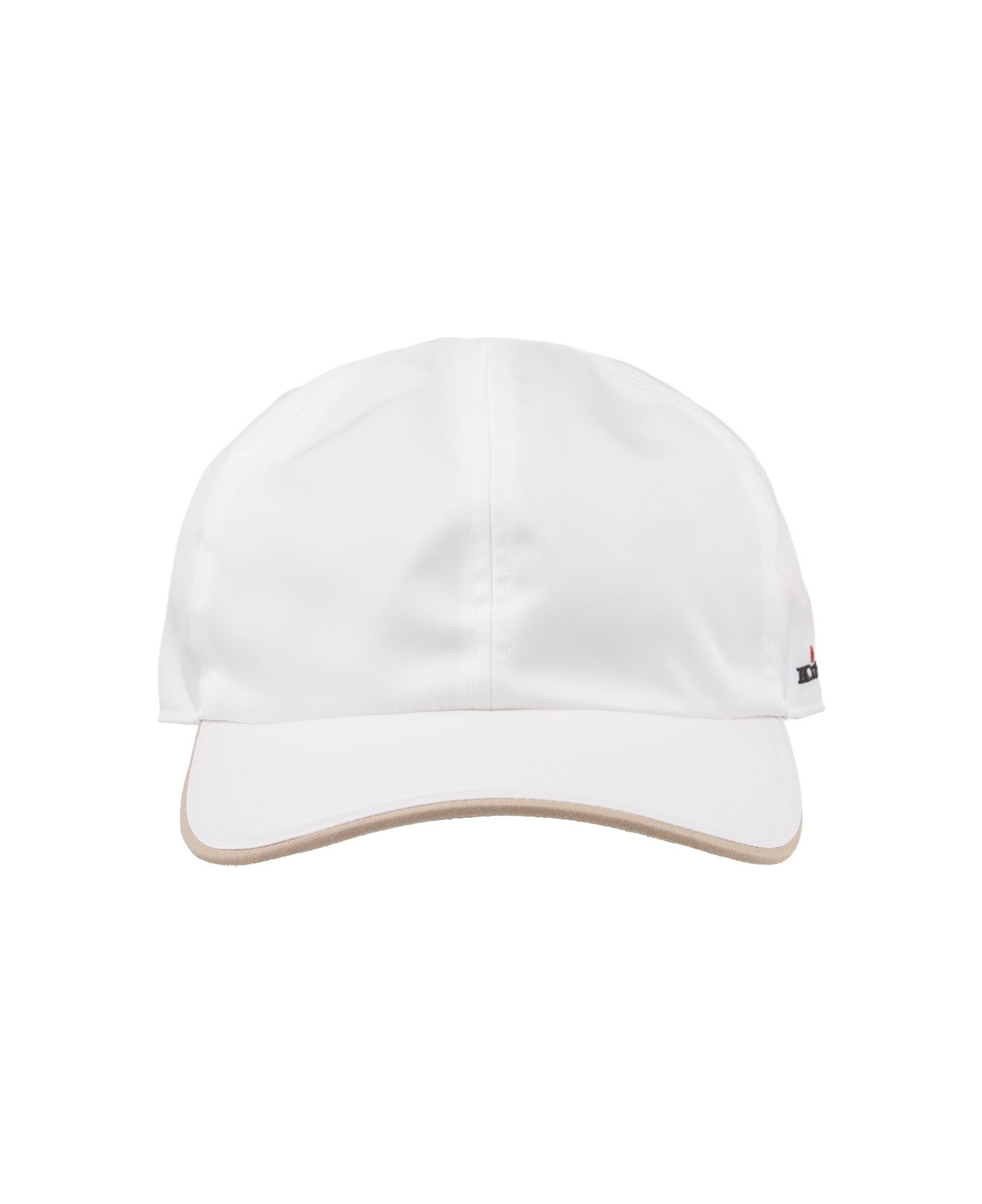 Kiton White Nylon Baseball Hat With Logo - White 帽子