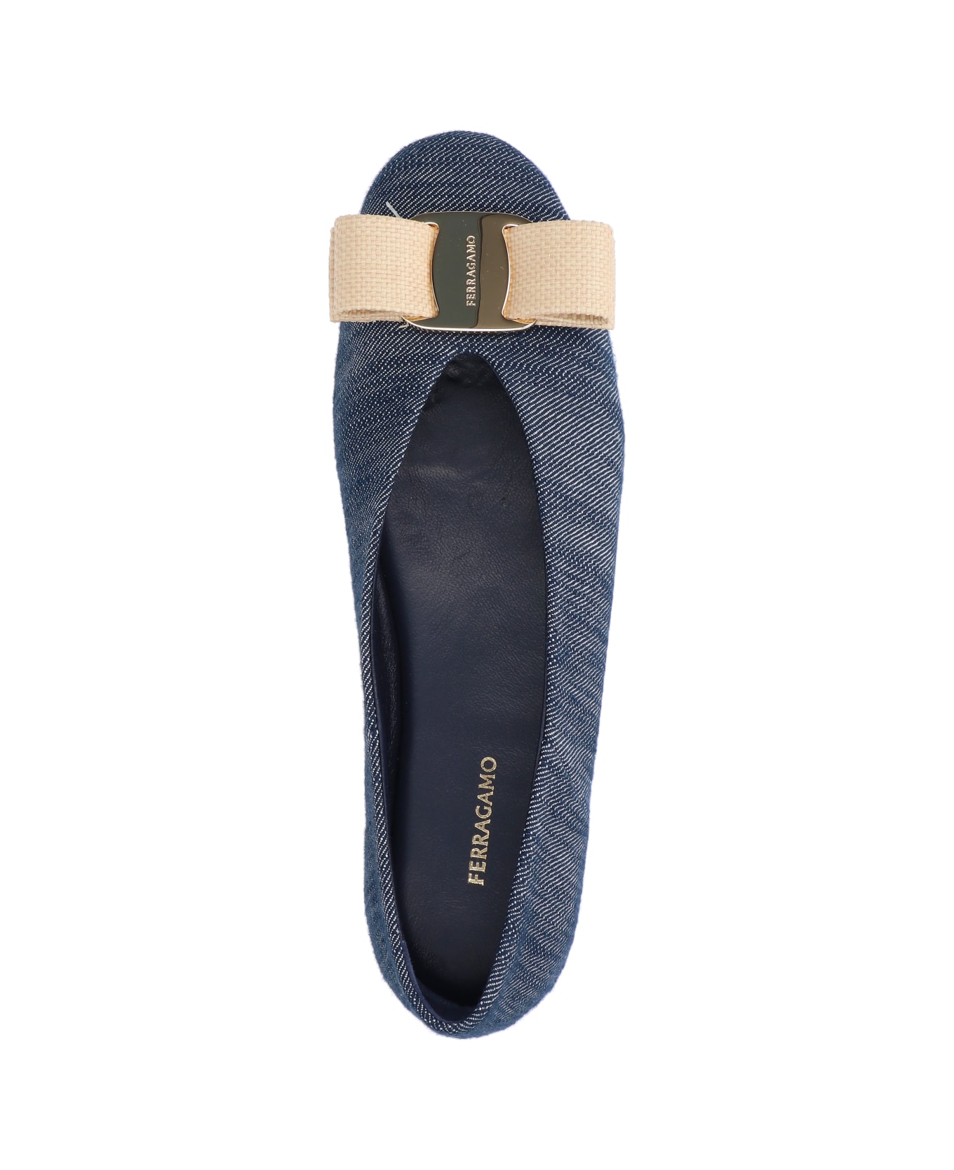 Ferragamo "vara" Bow Ballet Flats - Blue